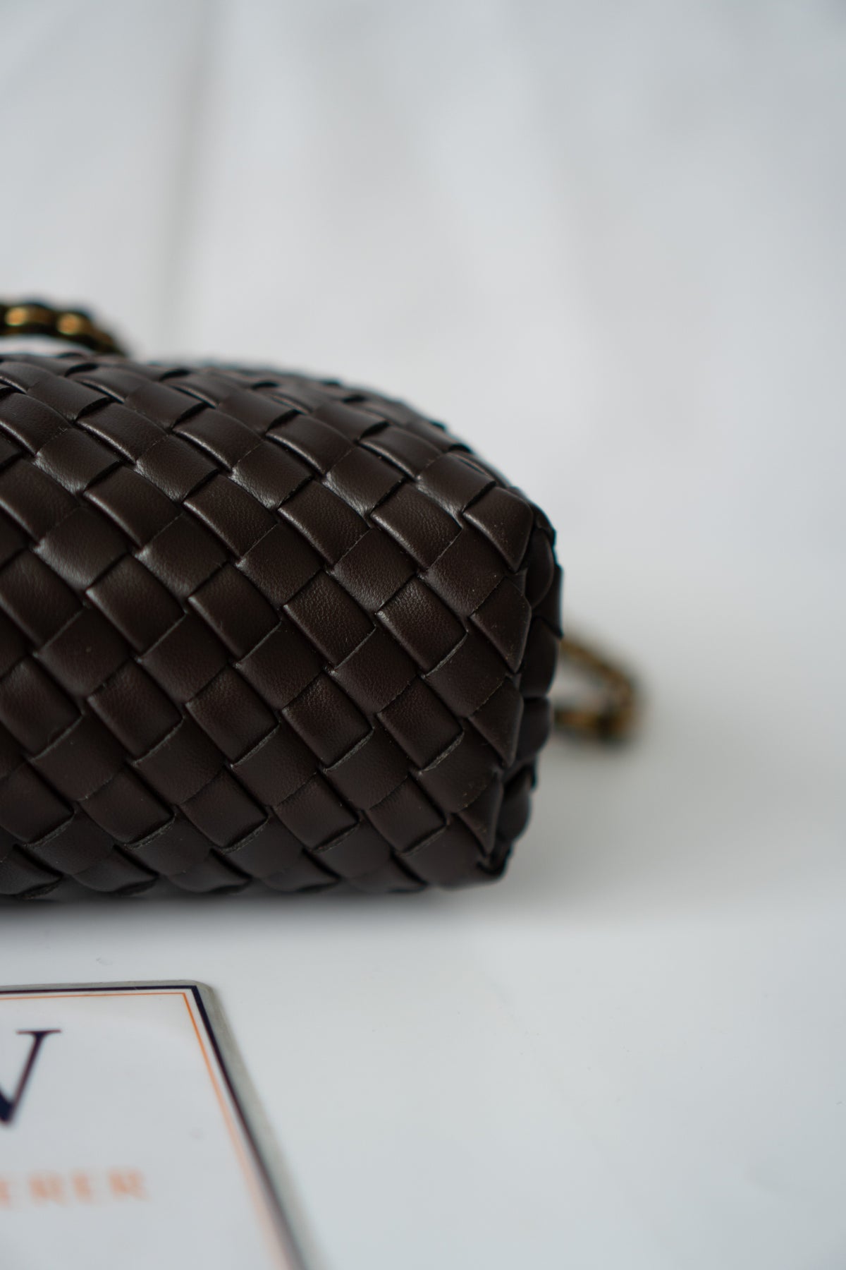 Lauren Woven Clutch Bag with Chain – Fondant Lambskin