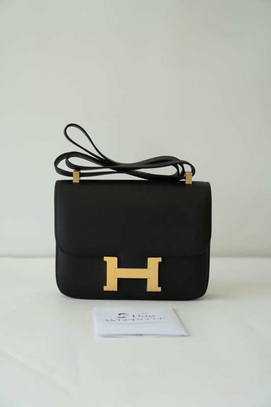 Constanc 24 Noir Epsom Calfskin with Gold Hardware