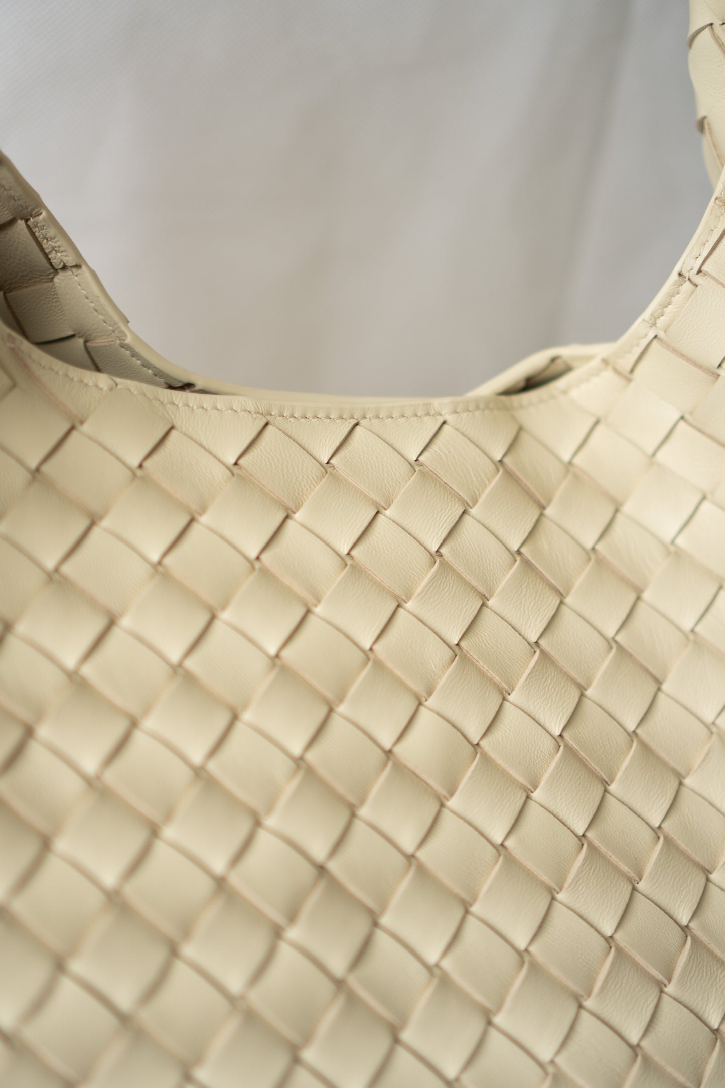 Woven Hobo Bag – Cream Lambskin