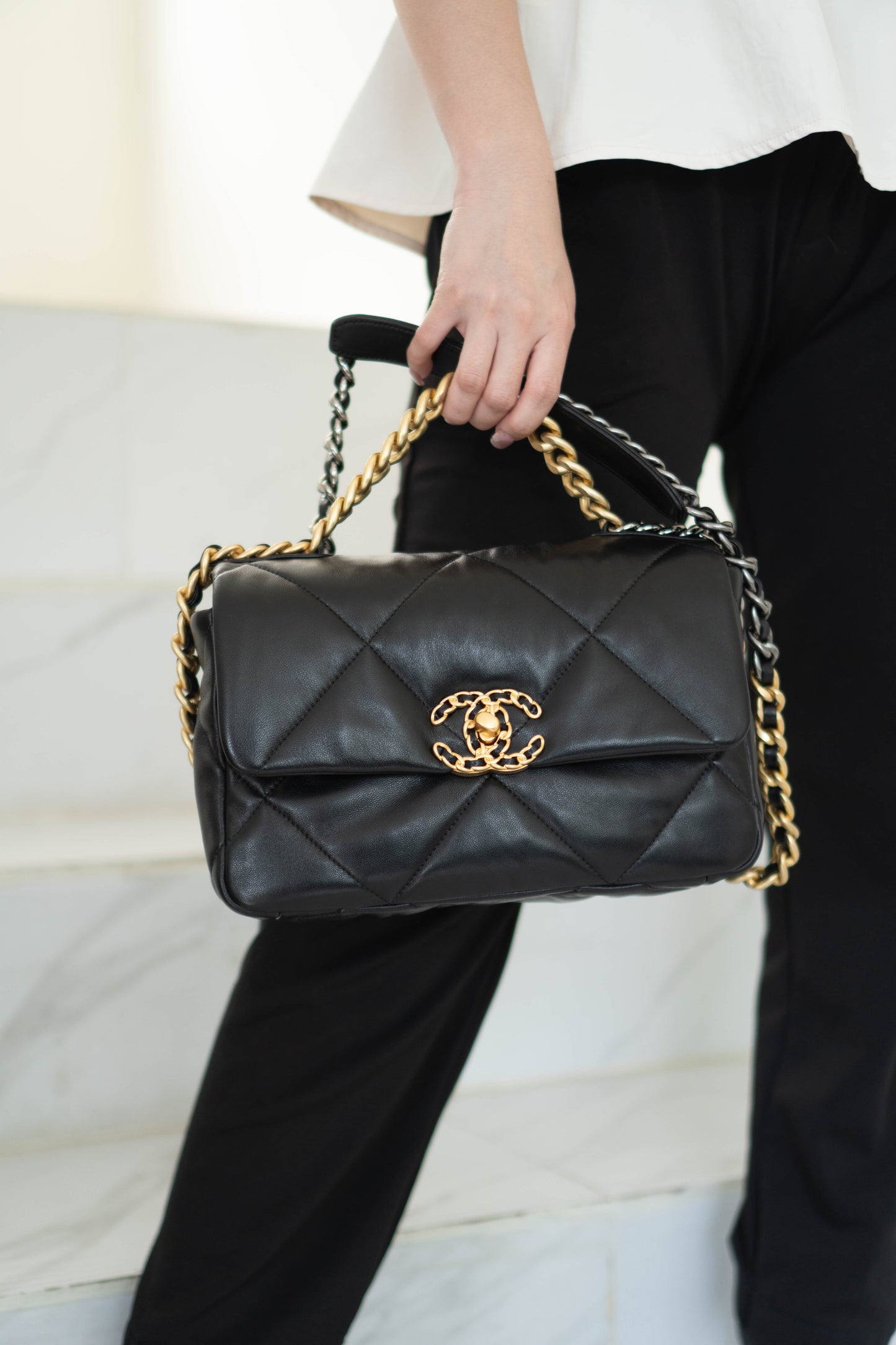 C19 Black in Supple Lambskin Leather with Mixed Hardware