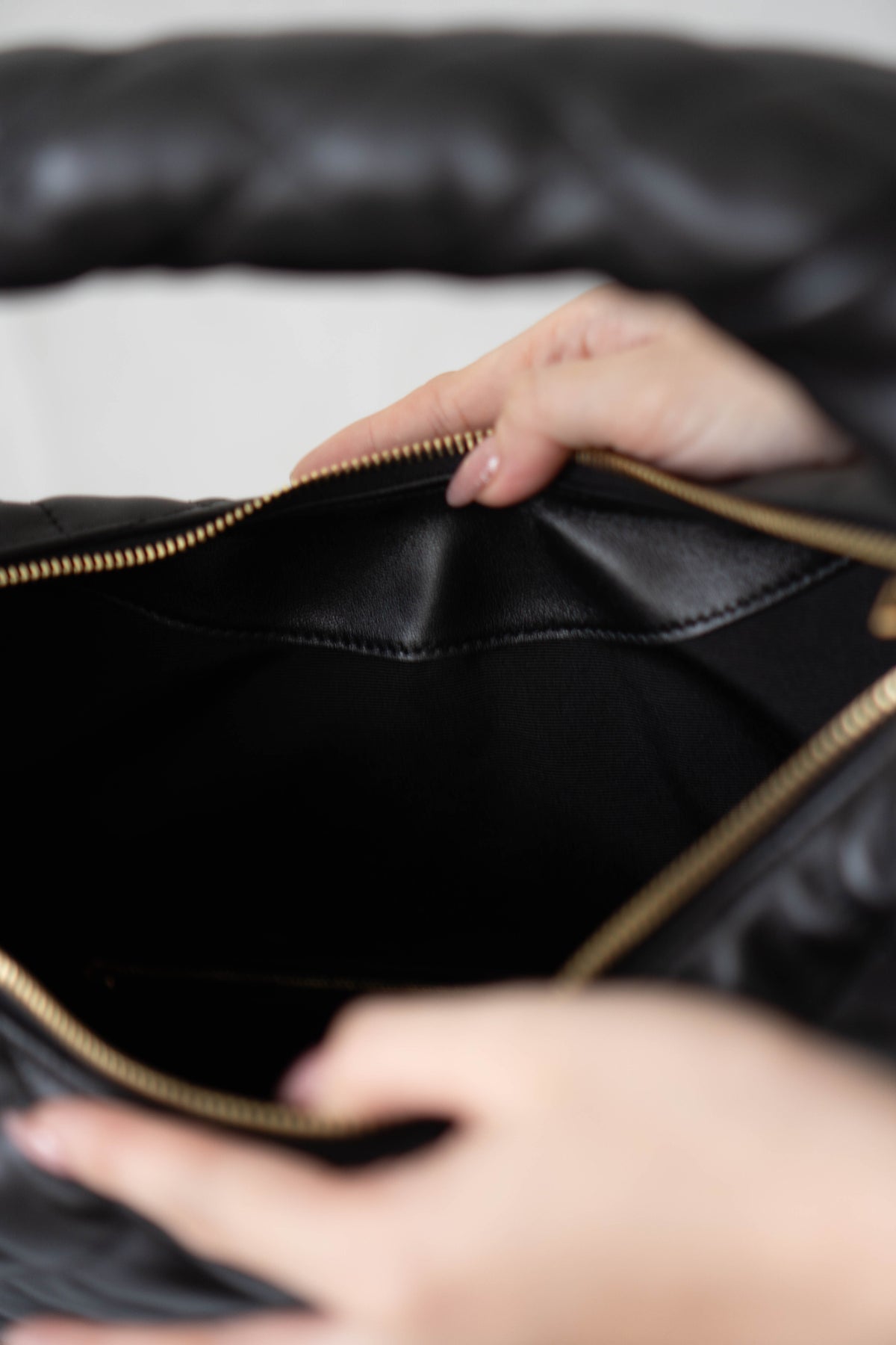 Le 5 à 7 Supple Small Hobo Bag – Black Quilted Lambskin in Bronze Hardware