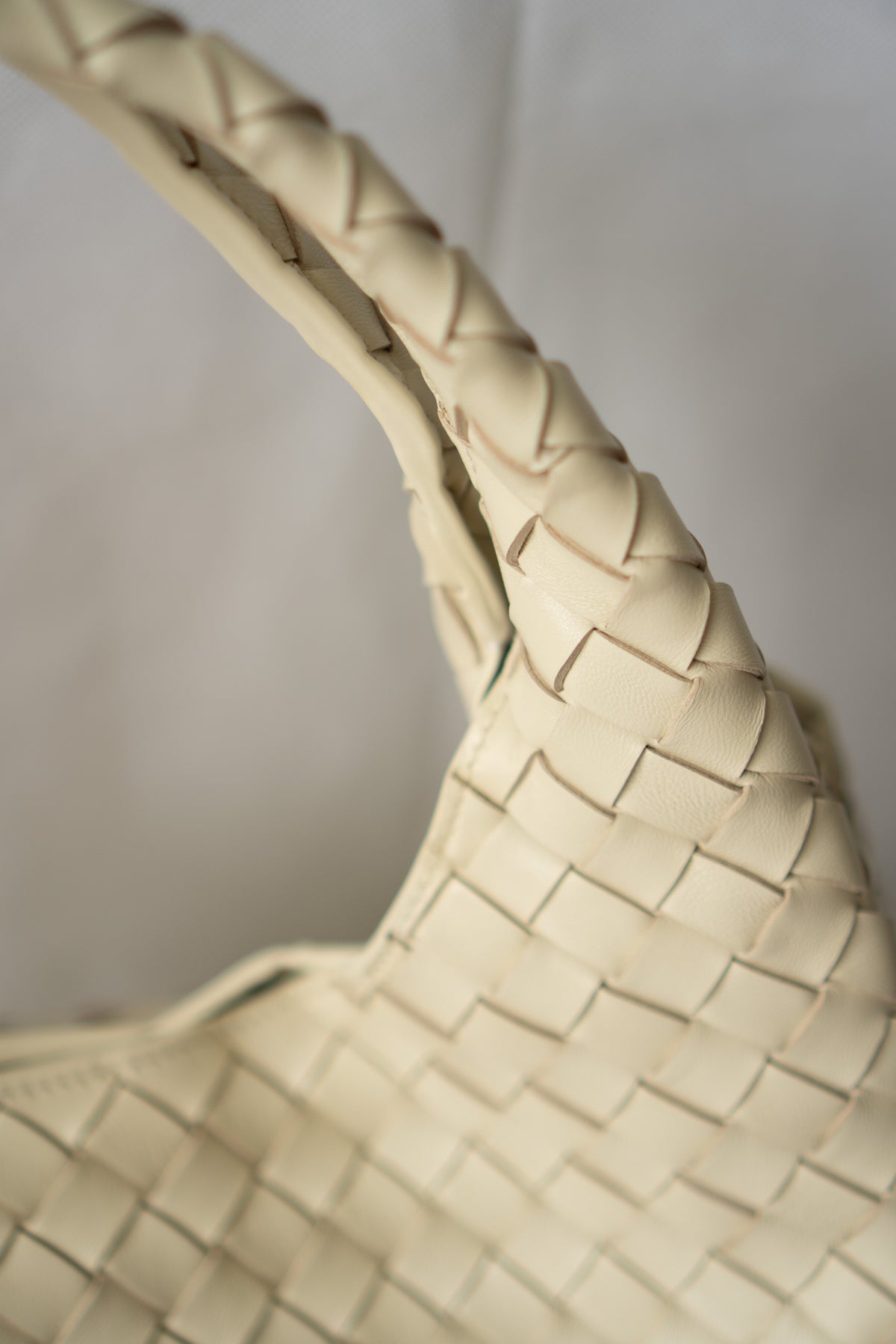 Woven Hobo Bag – Cream Lambskin