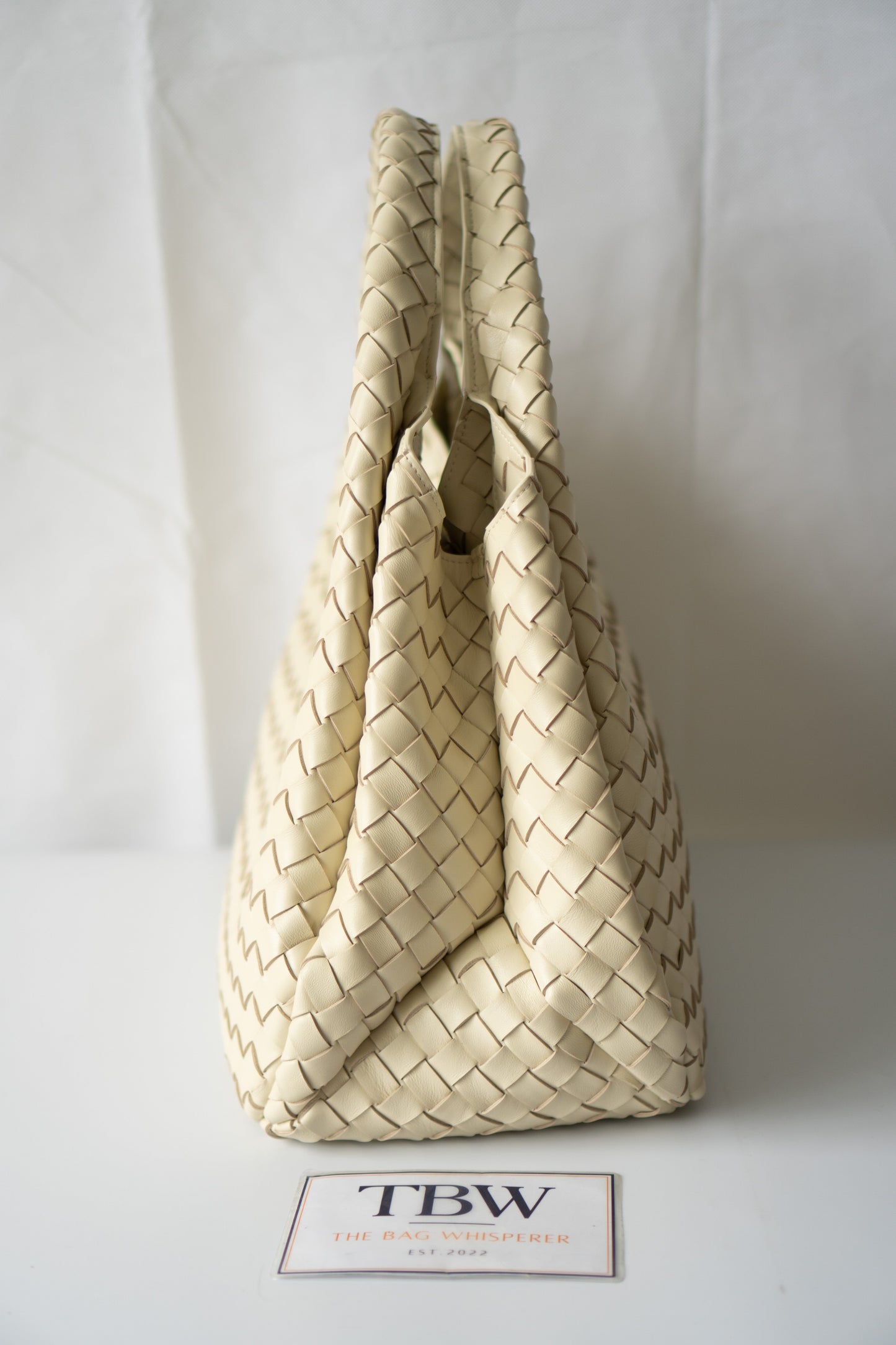 Woven Hobo Bag – Cream Lambskin