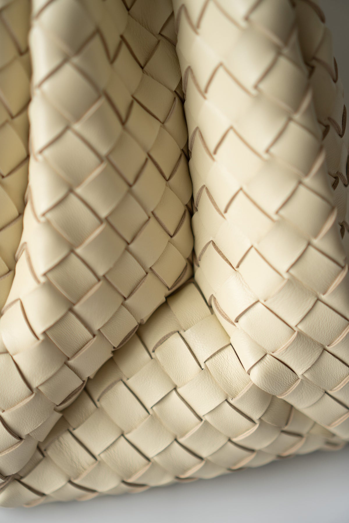 Woven Hobo Bag – Cream Lambskin