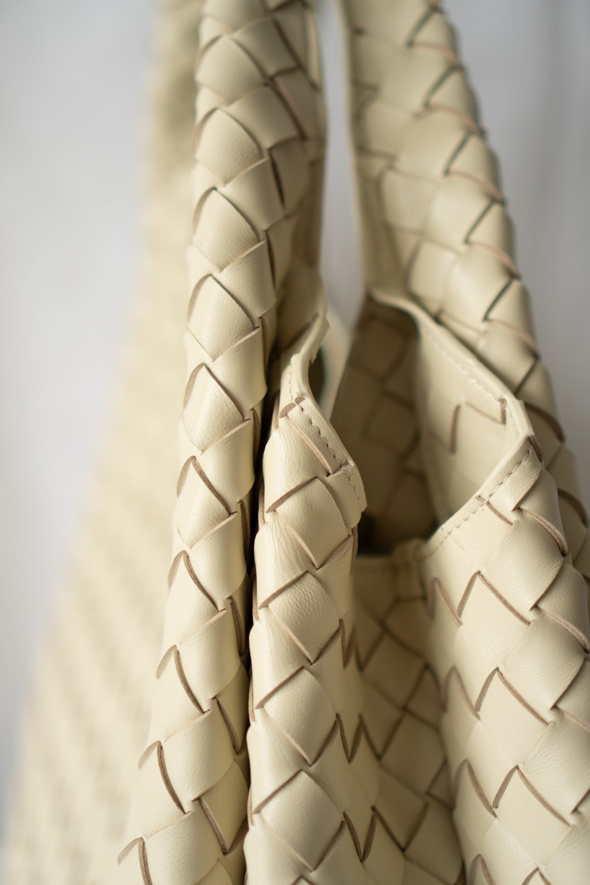 Woven Hobo Bag – Cream Lambskin