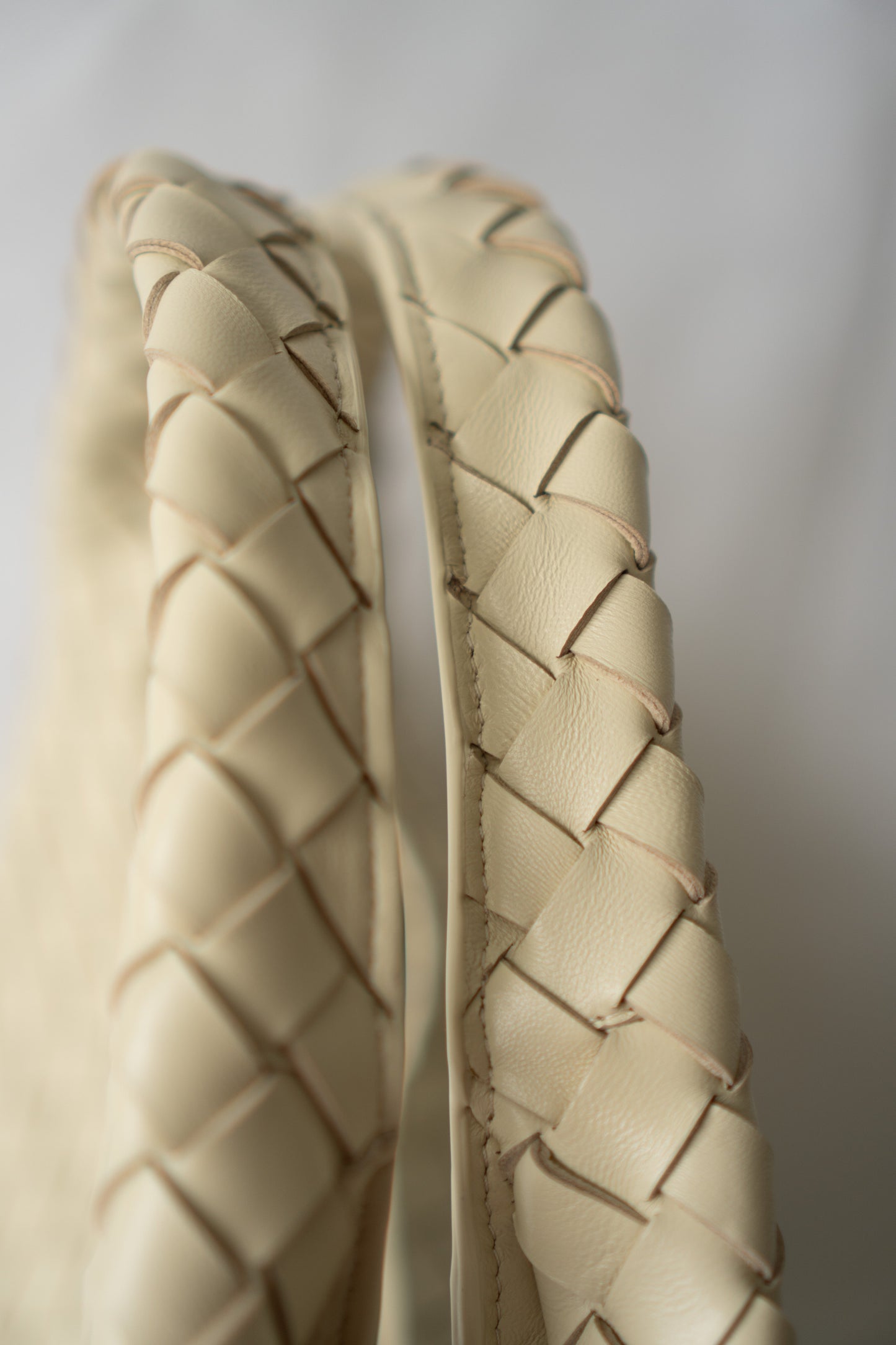 Woven Hobo Bag – Cream Lambskin