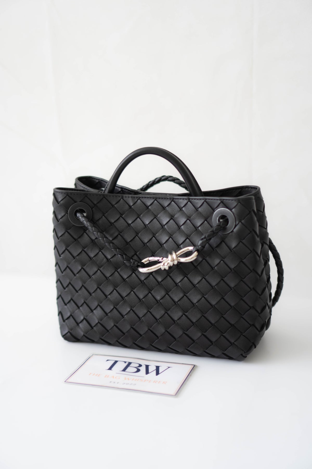 Andiamo Small Bag – Black Intrecciato Nappa Leather