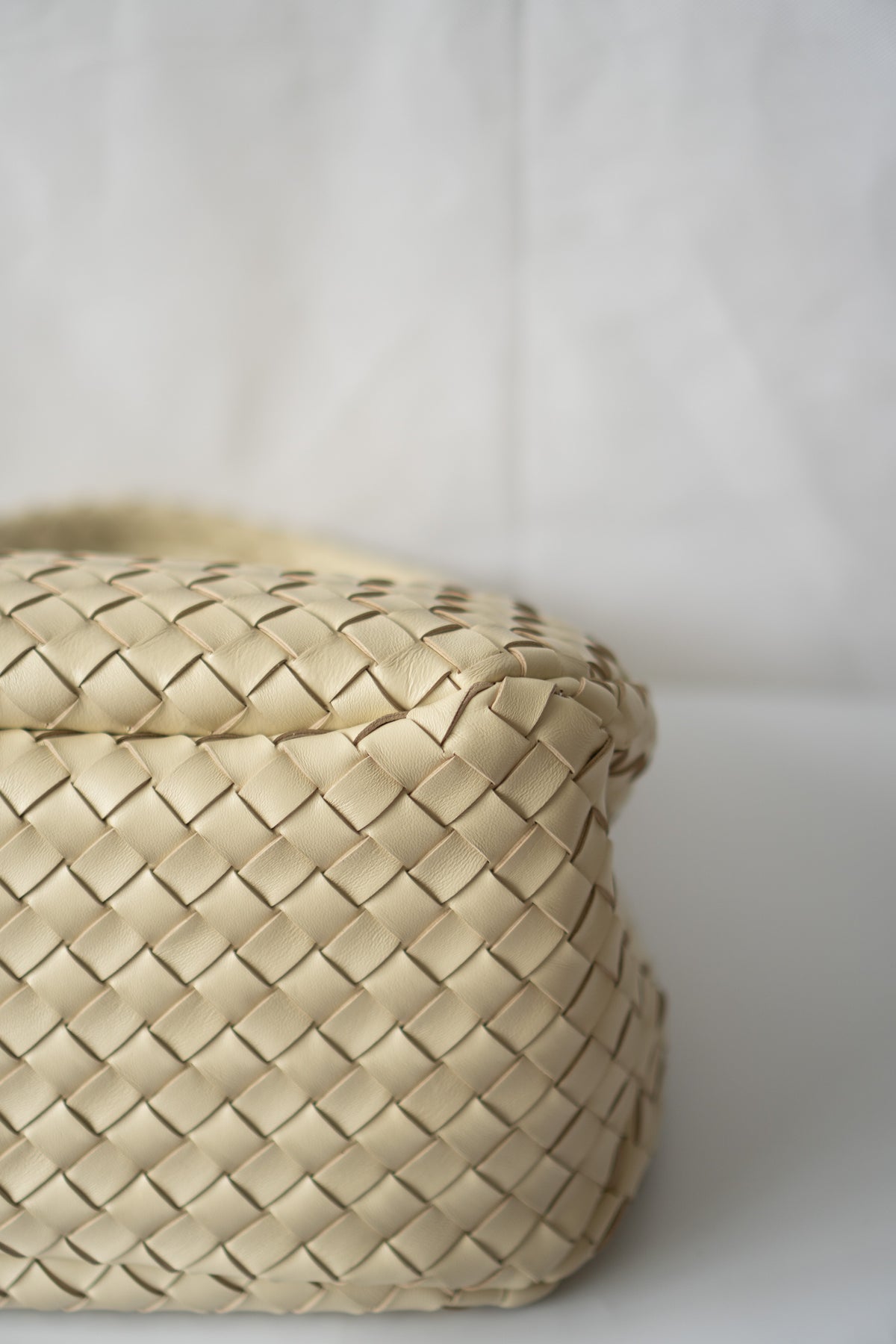 Woven Hobo Bag – Cream Lambskin