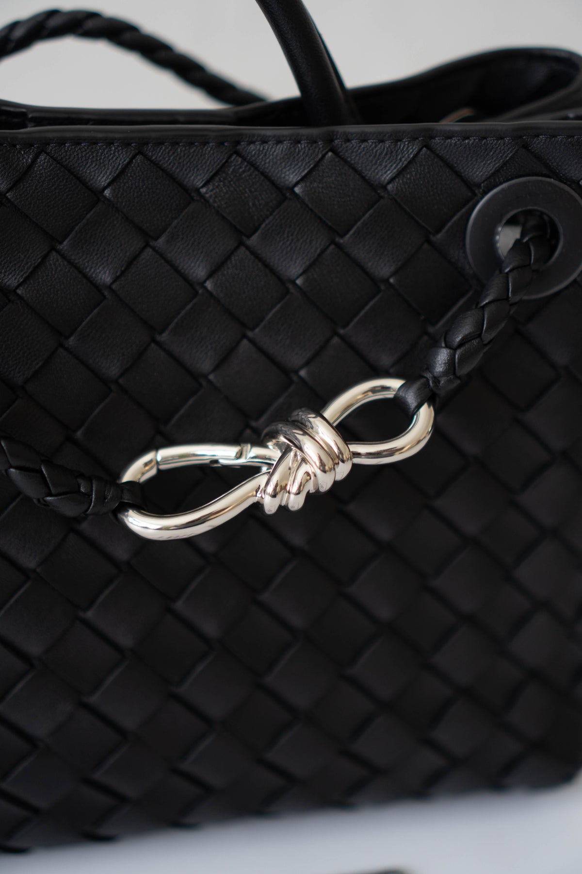 Andiamo Small Bag – Black Intrecciato Nappa Leather