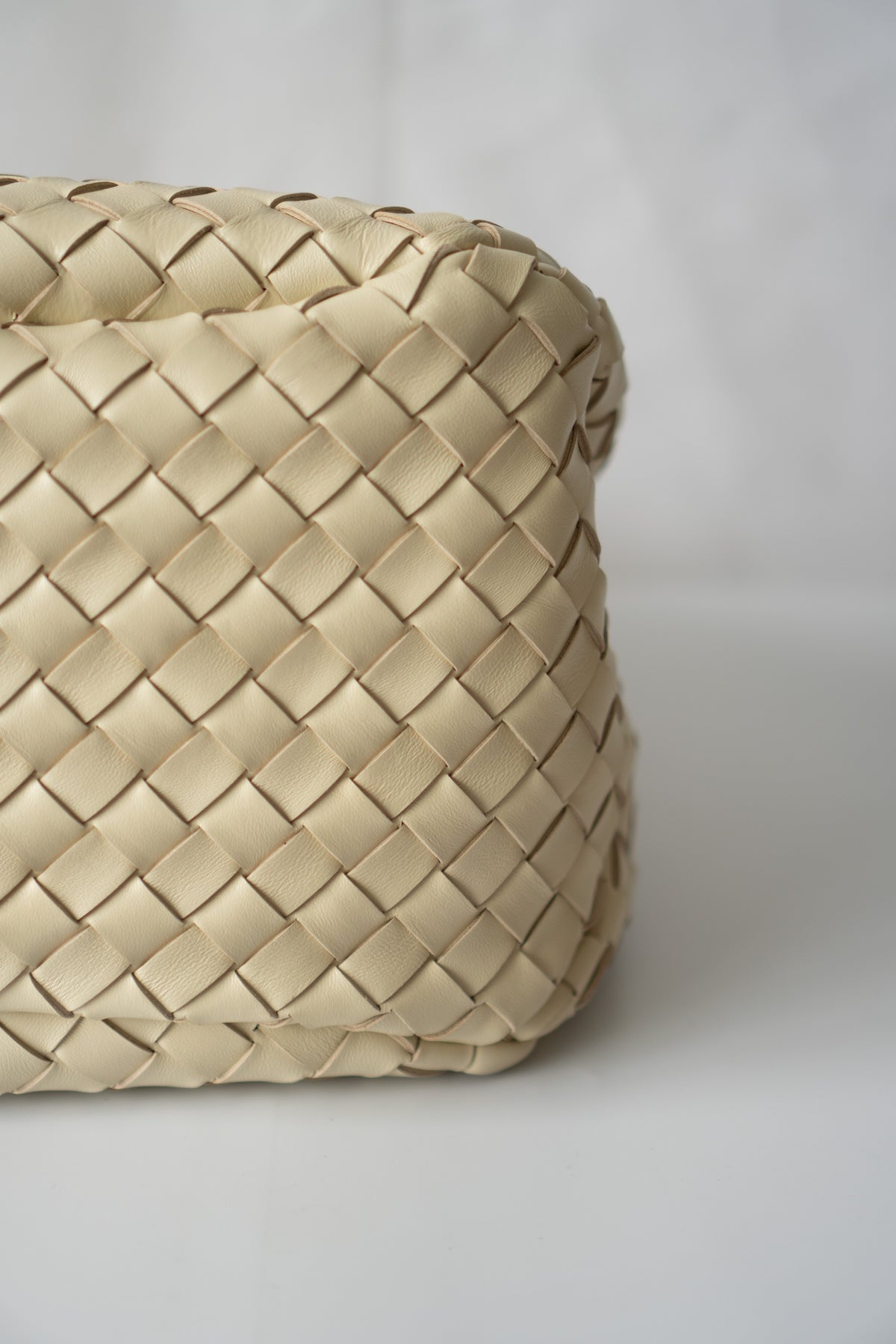 Woven Hobo Bag – Cream Lambskin
