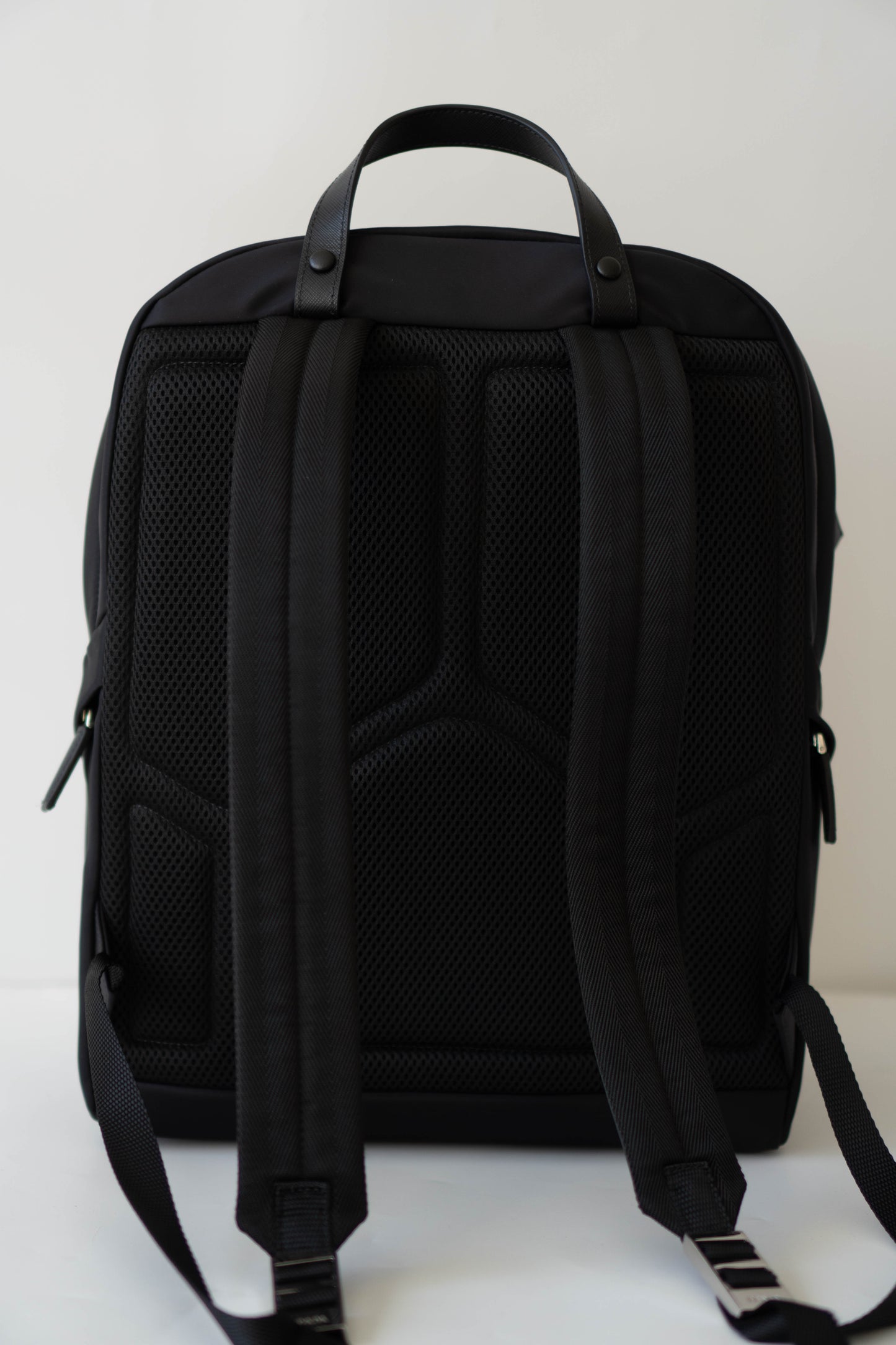 Re-nylon and Saffiano Leather Backpack