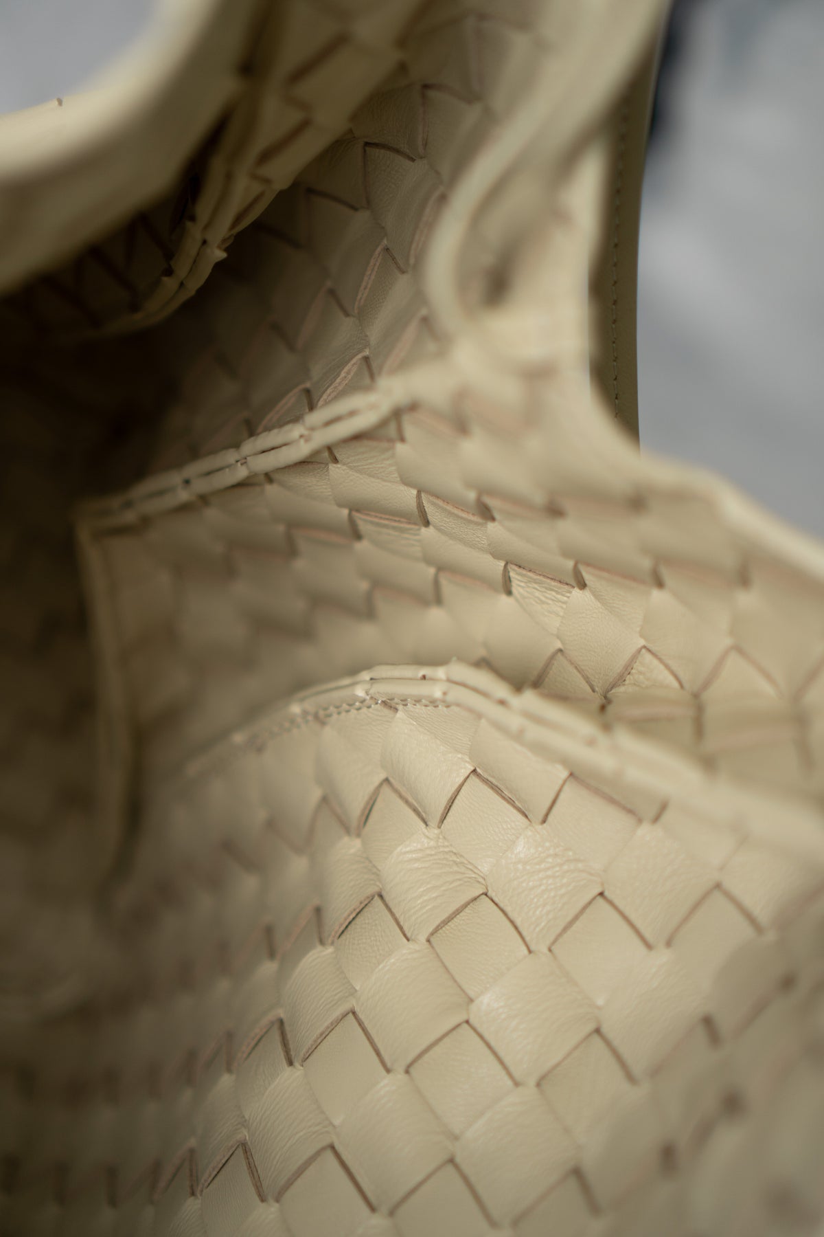 Woven Hobo Bag – Cream Lambskin