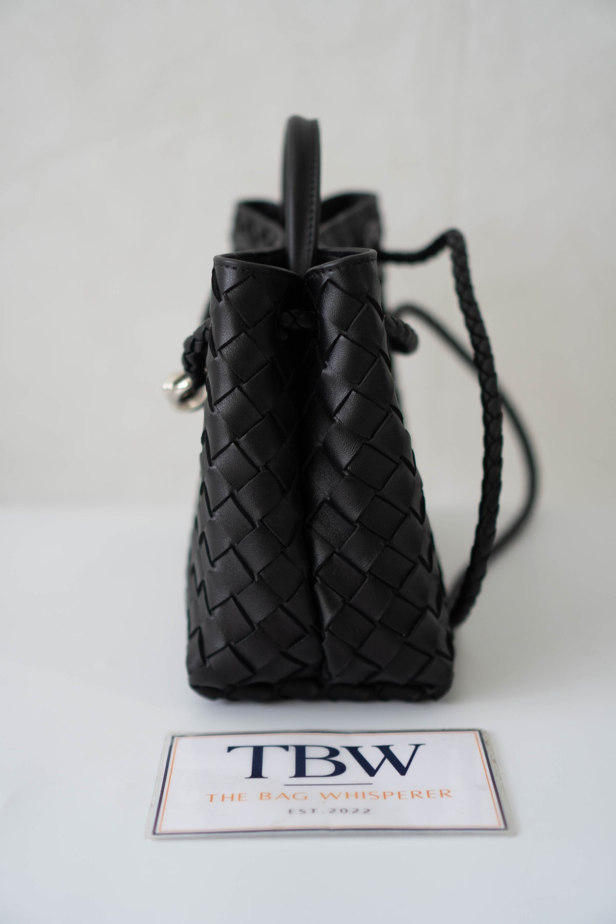 Andiamo Small Bag – Black Intrecciato Nappa Leather