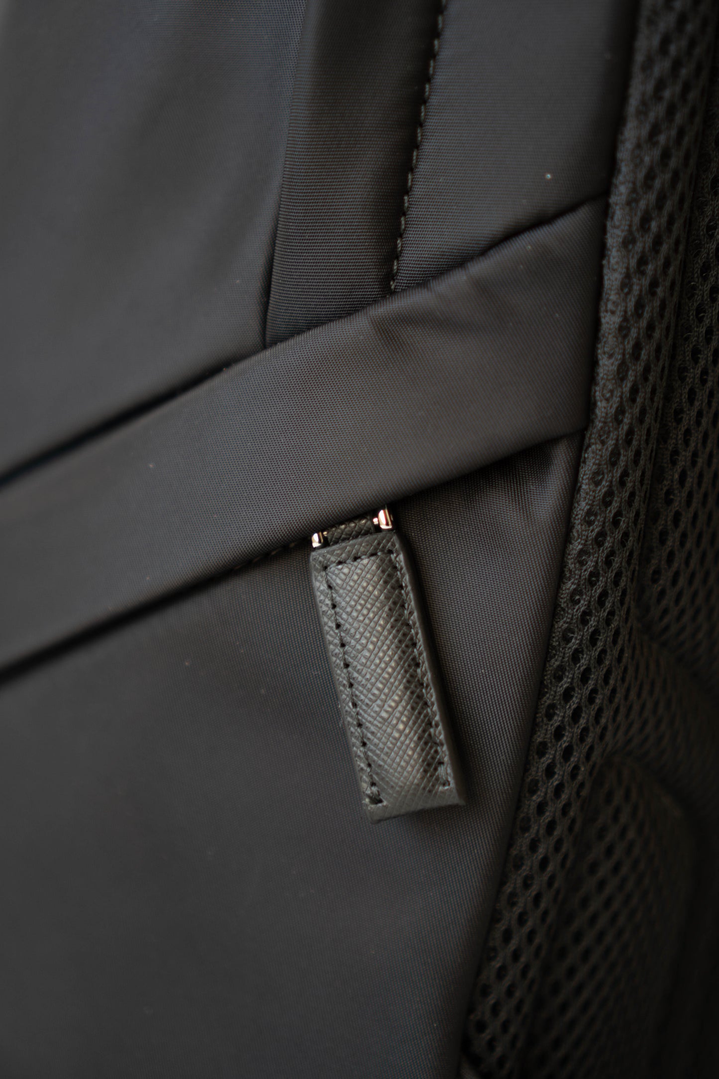 Re-nylon and Saffiano Leather Backpack