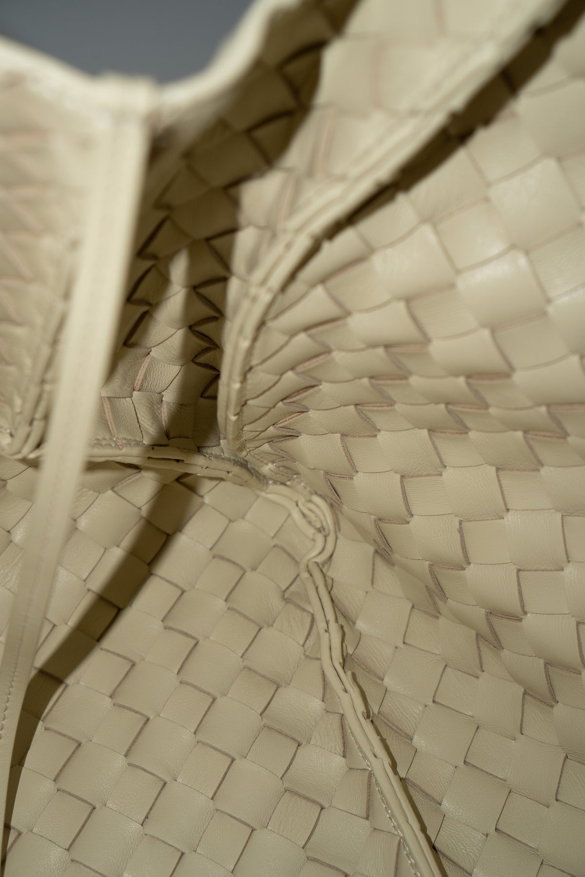 Woven Hobo Bag – Cream Lambskin
