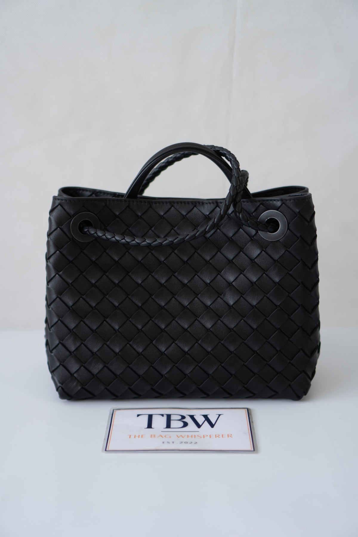 Andiamo Small Bag – Black Intrecciato Nappa Leather