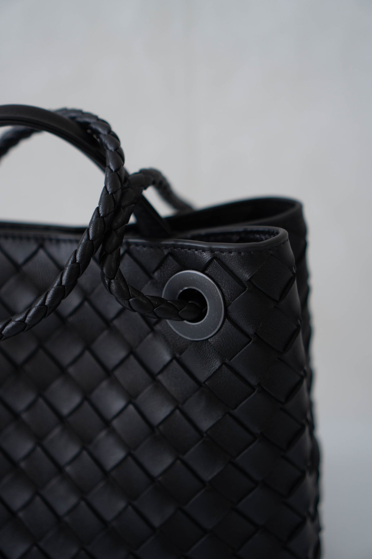 Andiamo Small Bag – Black Intrecciato Nappa Leather