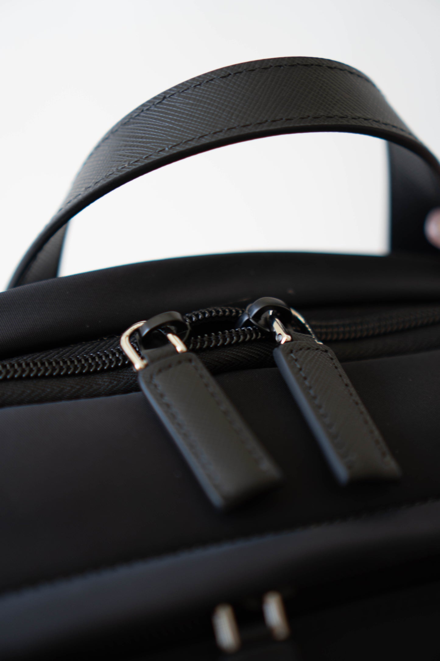 Re-nylon and Saffiano Leather Backpack