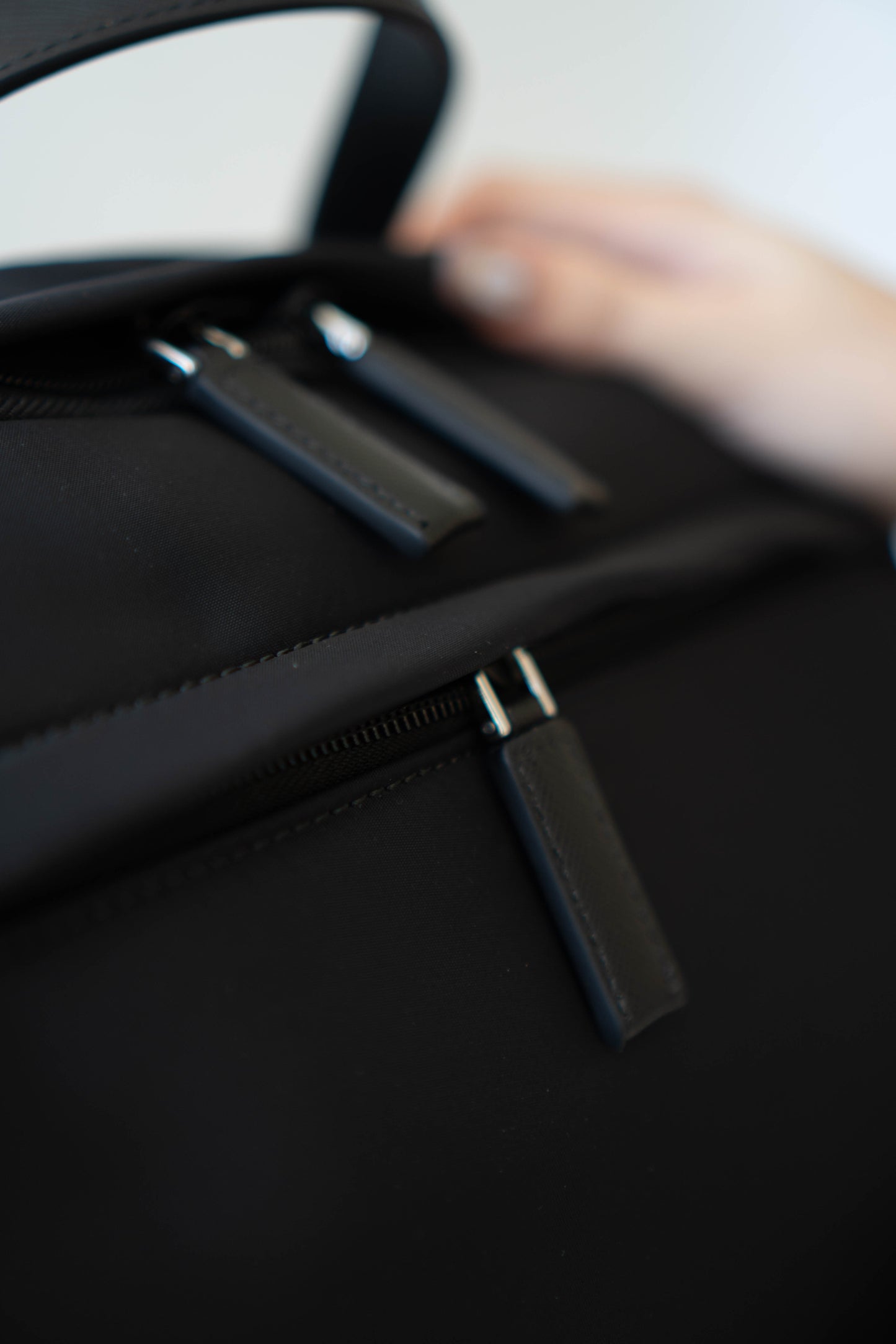 Re-nylon and Saffiano Leather Backpack
