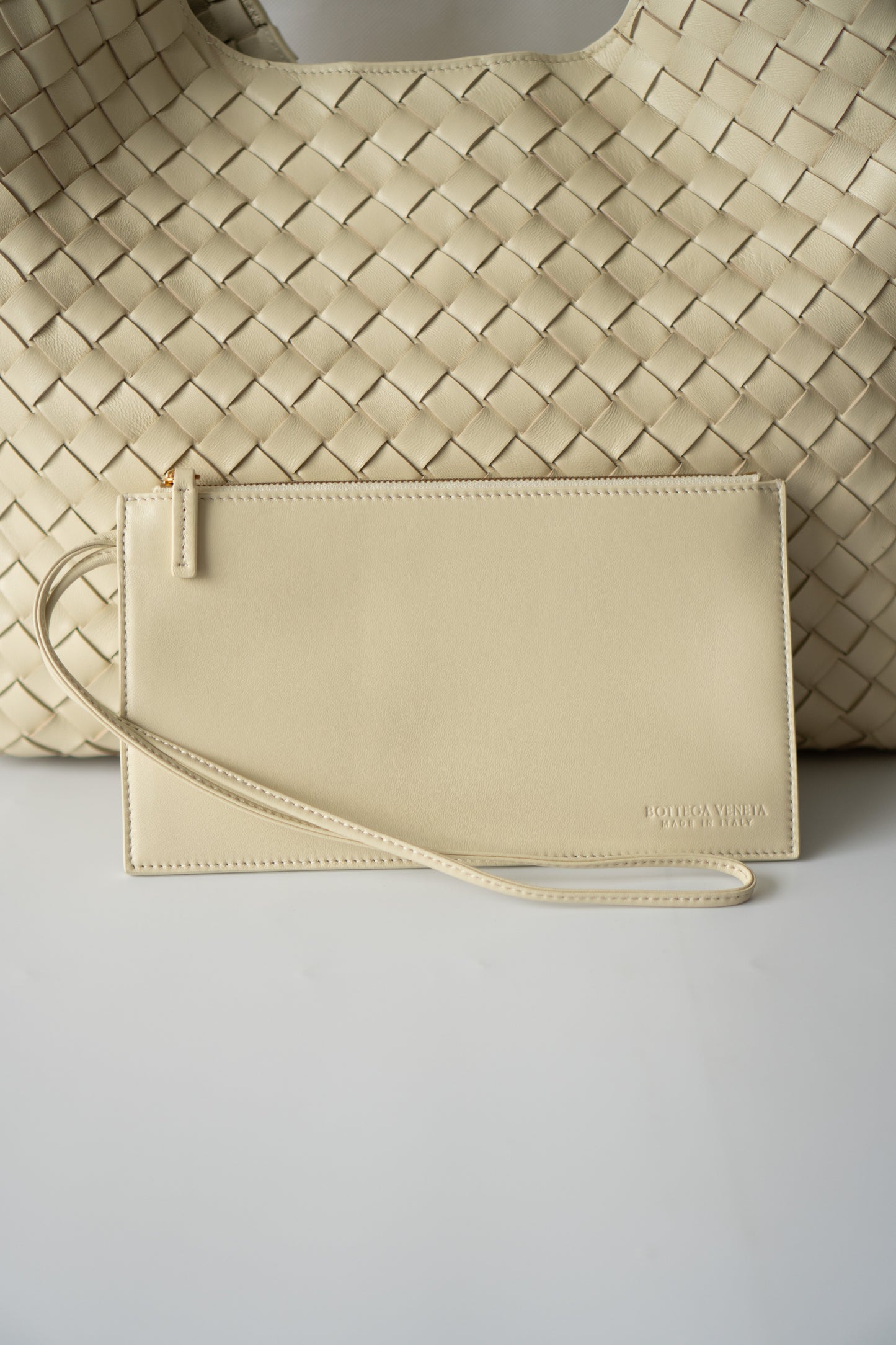 Woven Hobo Bag – Cream Lambskin
