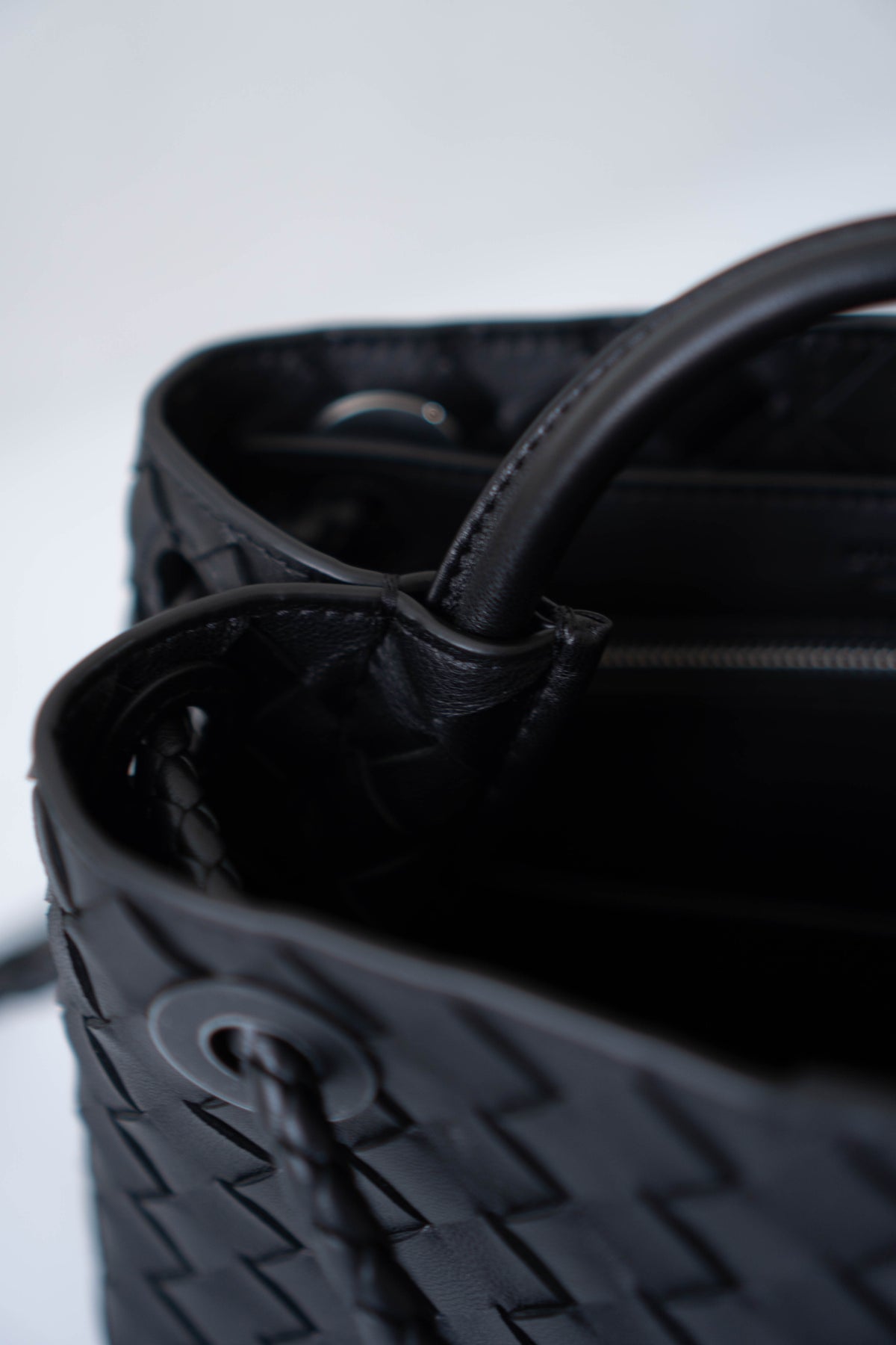 Andiamo Small Bag – Black Intrecciato Nappa Leather