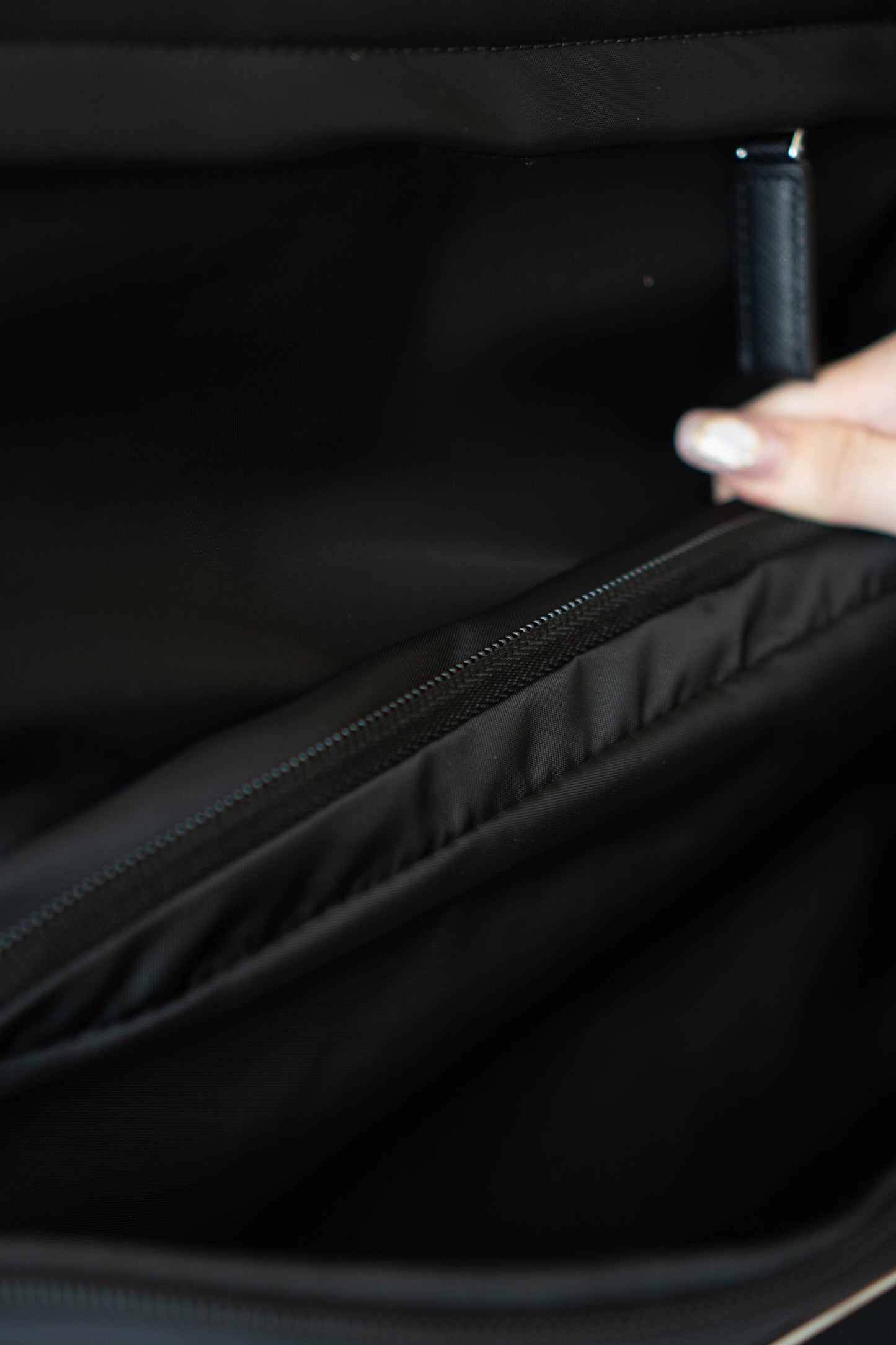 Re-nylon and Saffiano Leather Backpack