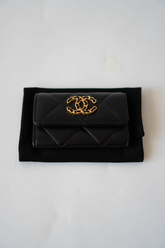 C19 Card Holder with Gold Hardware Lambskin