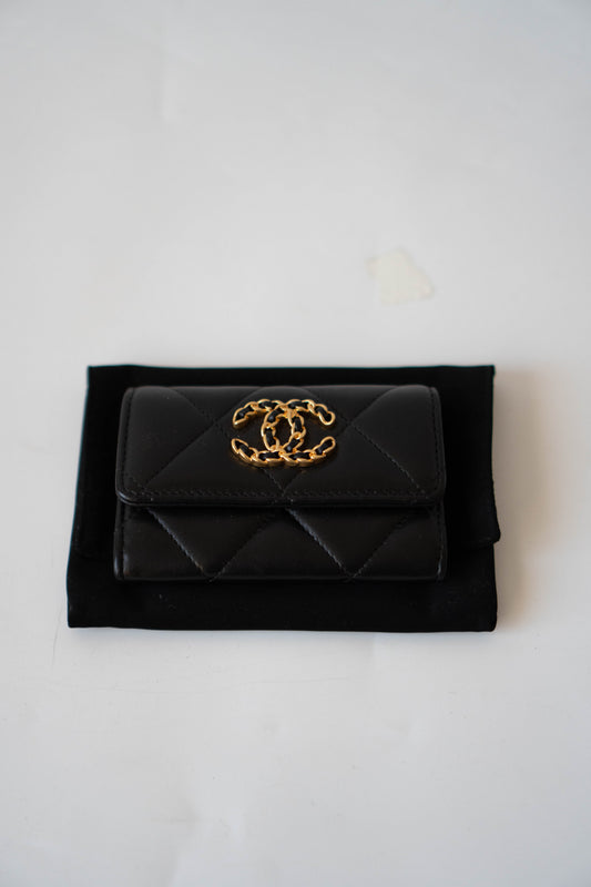 C19 Card Holder with Gold Hardware Lambskin
