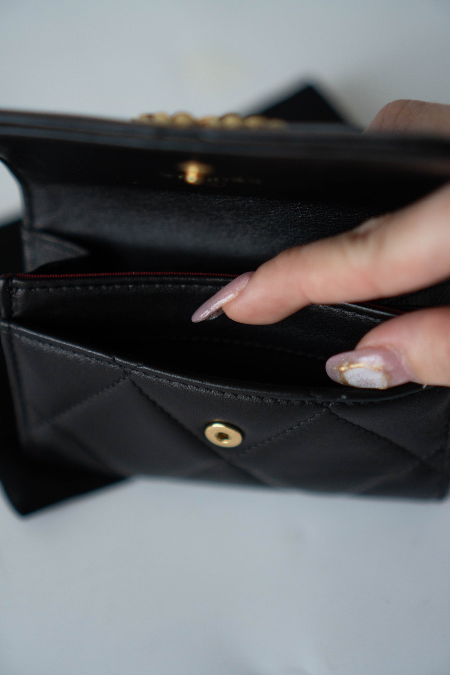 C19 Card Holder with Gold Hardware Lambskin