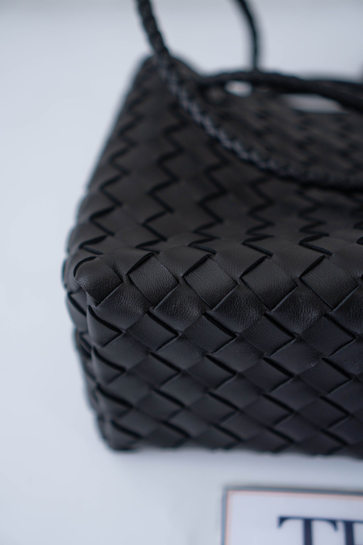 Andiamo Small Bag – Black Intrecciato Nappa Leather in Gold Hardware