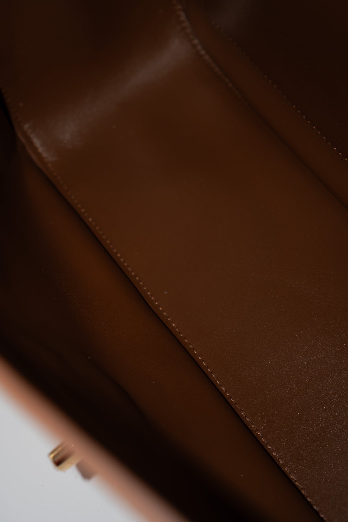 Quilted Maxi Flap Bag – Camel Suede with Gold Hardware