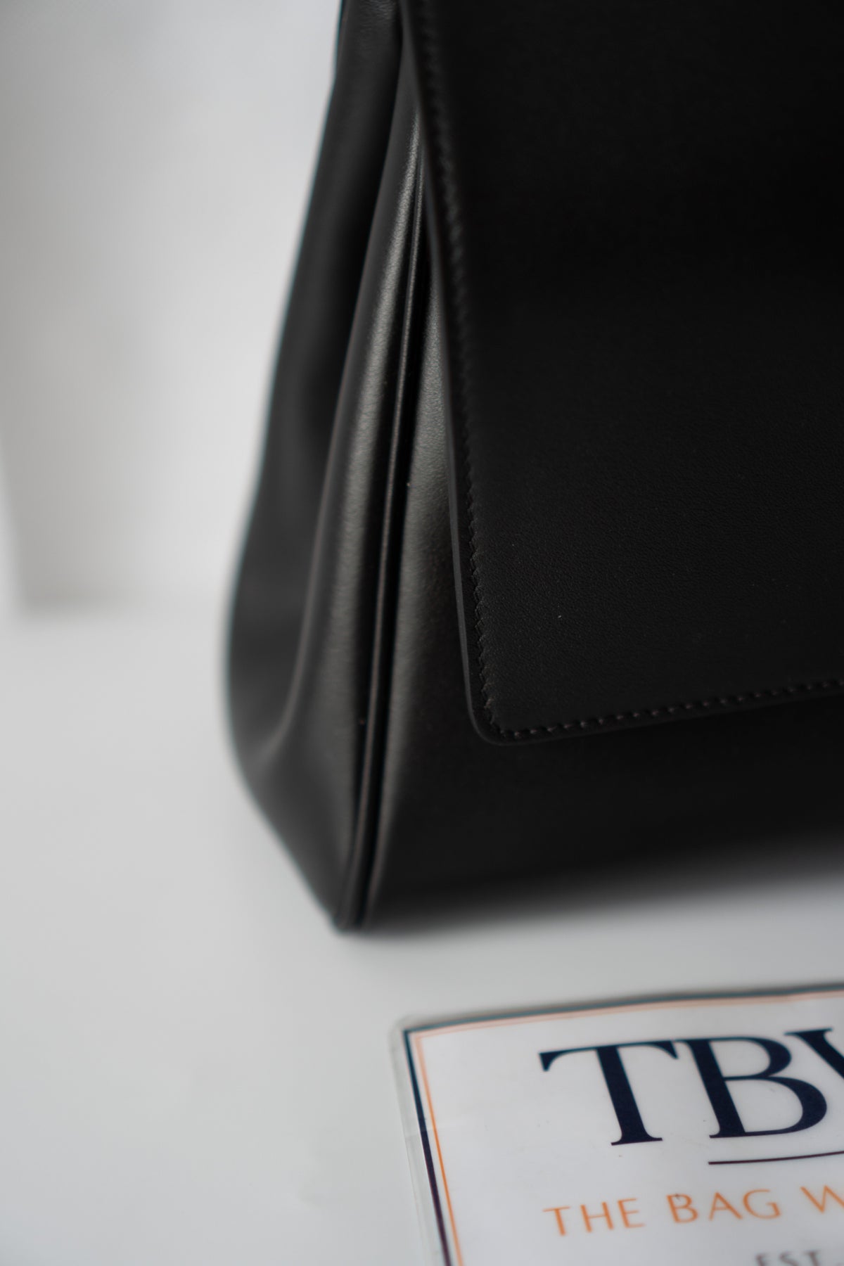 Paparazzo Top Handle Bag – Medium Black Smooth Leather