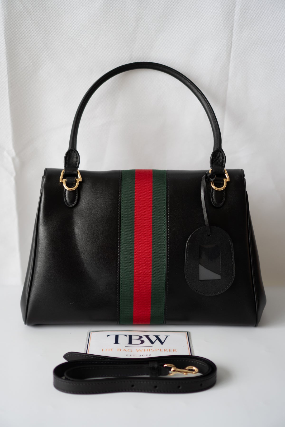 Paparazzo Top Handle Bag – Medium Black Smooth Leather