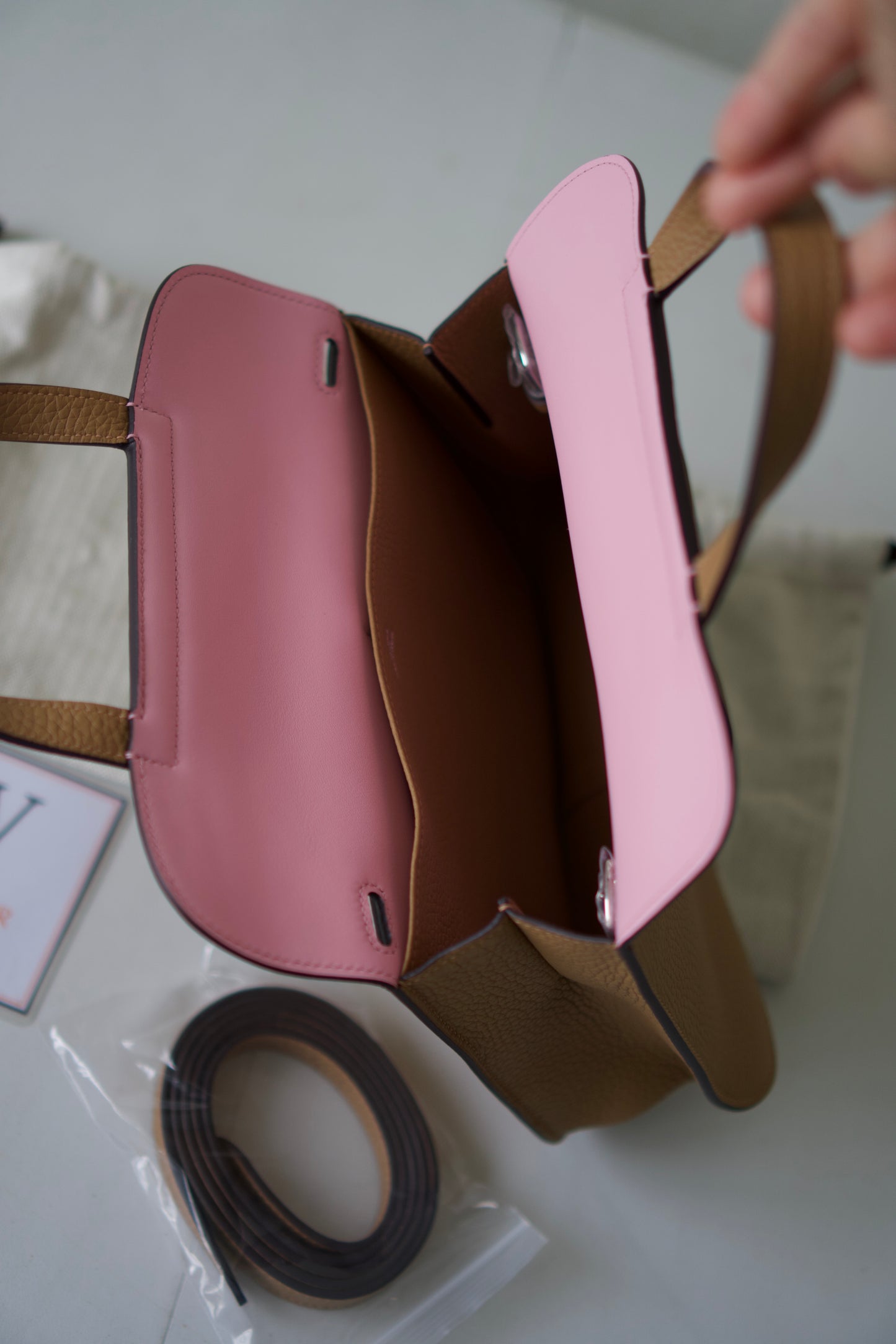 Halzan 25 – Chai & Pink Bi-Color Clemence and Swift Leather