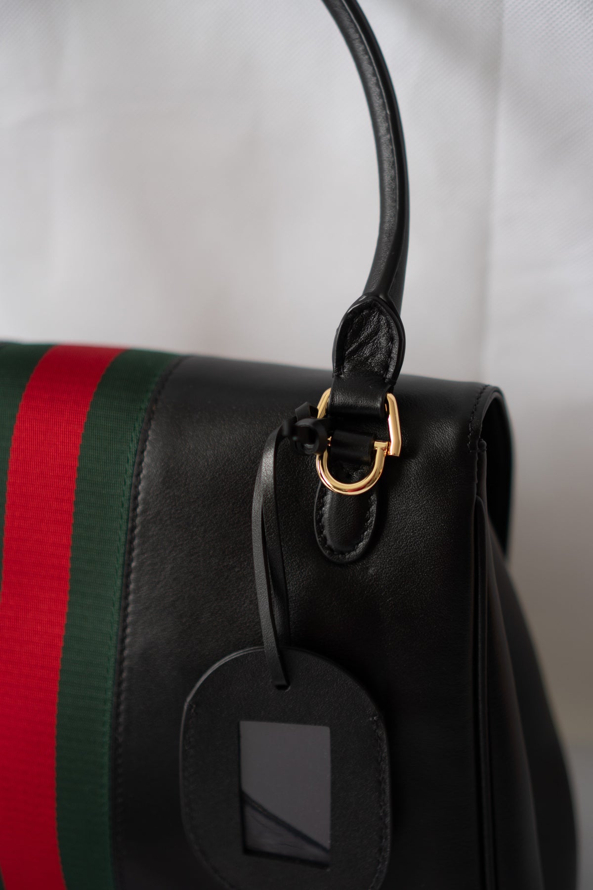 Paparazzo Top Handle Bag – Medium Black Smooth Leather