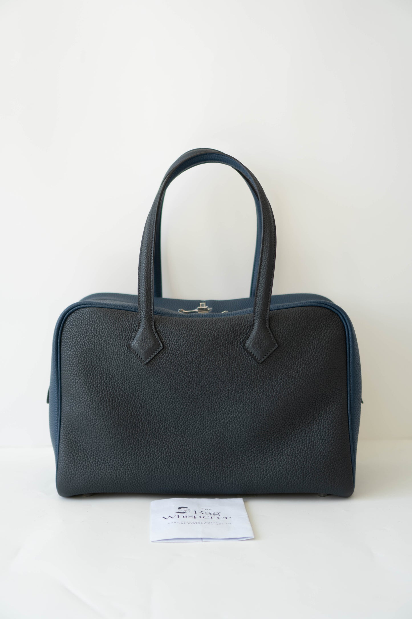 Victoria II 35 in Royal Blue/Navy Blue Taurillon Clemence with Palladium Hardware