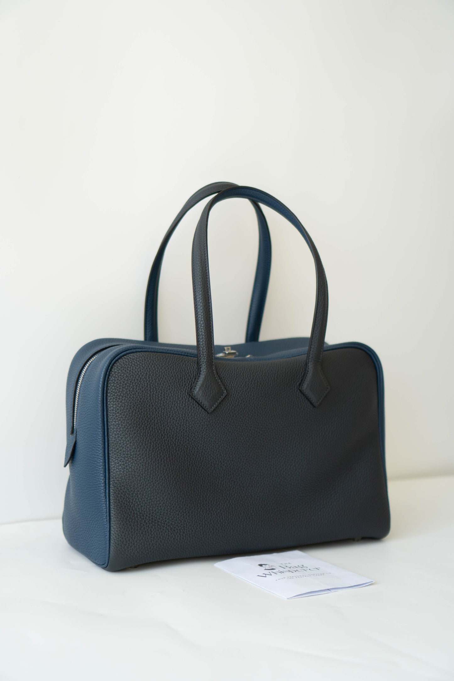 Victoria II 35 in Royal Blue/Navy Blue Taurillon Clemence with Palladium Hardware