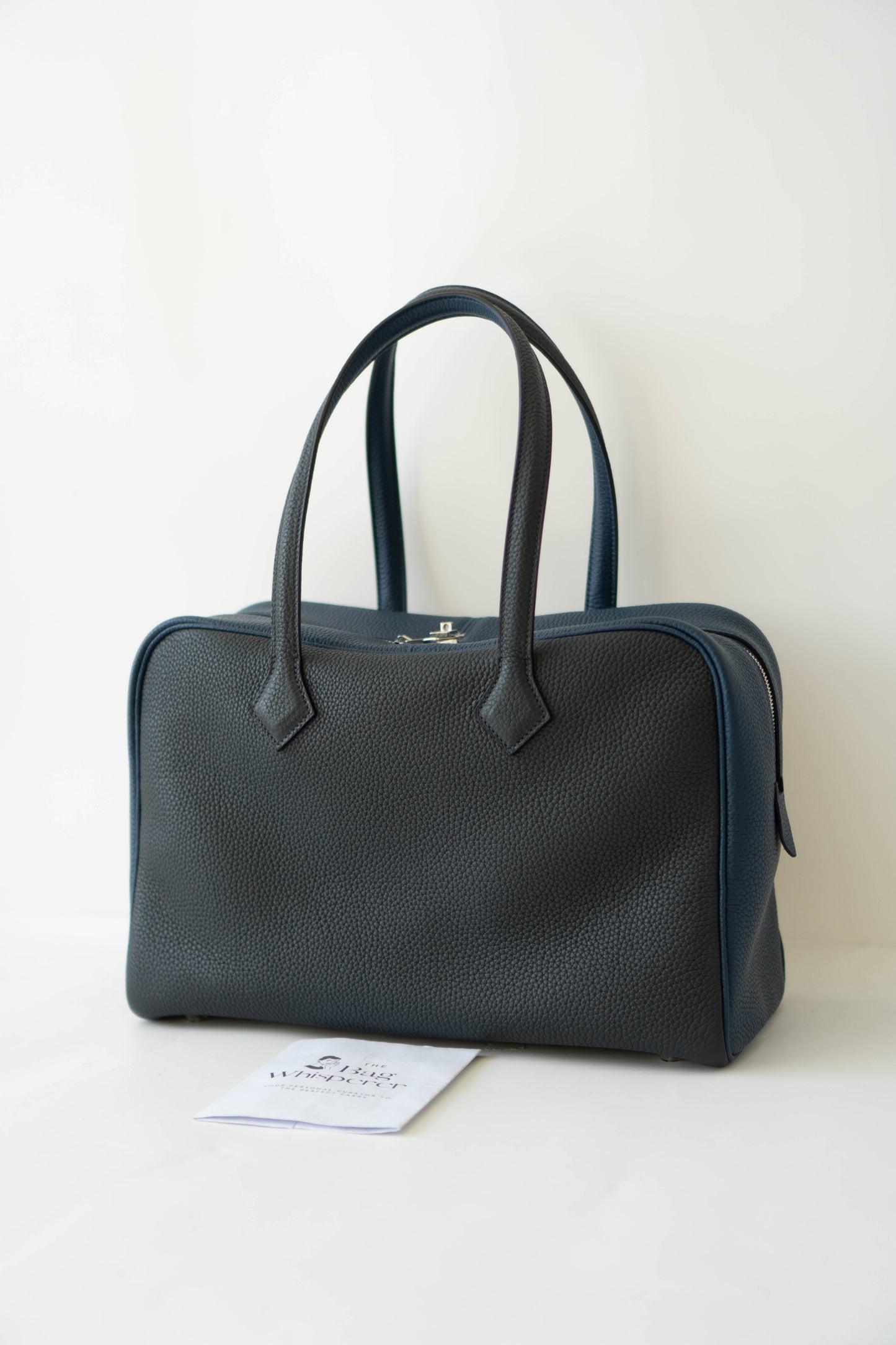Victoria II 35 in Royal Blue/Navy Blue Taurillon Clemence with Palladium Hardware