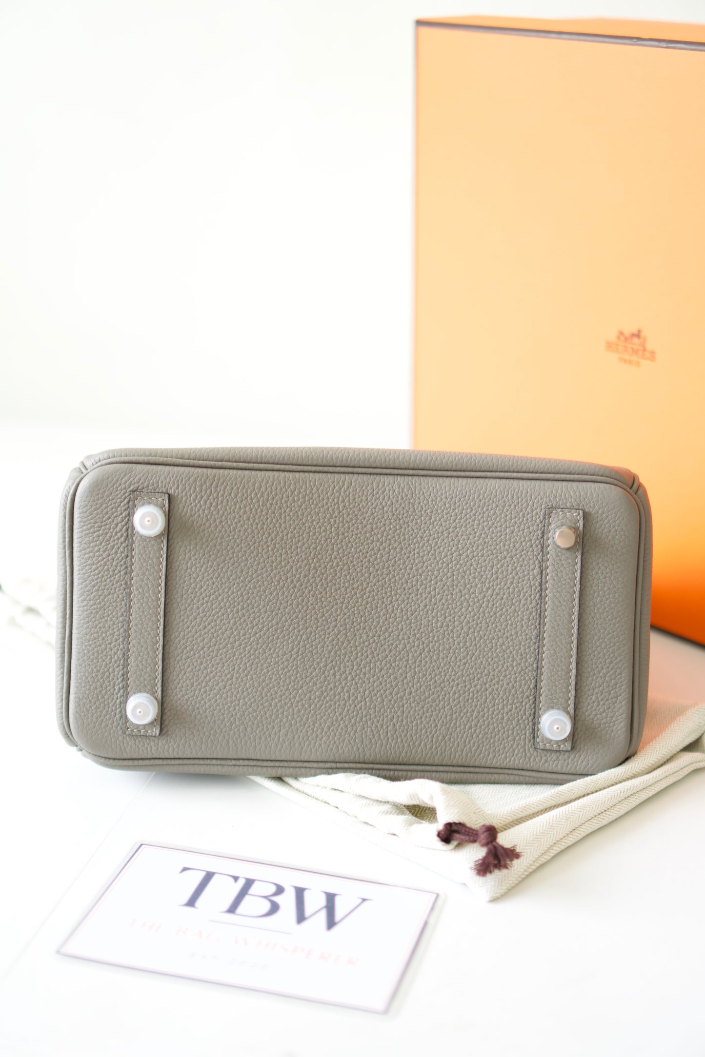 BK 25 – Gris Meyer Togo Leather with Palladium Hardware