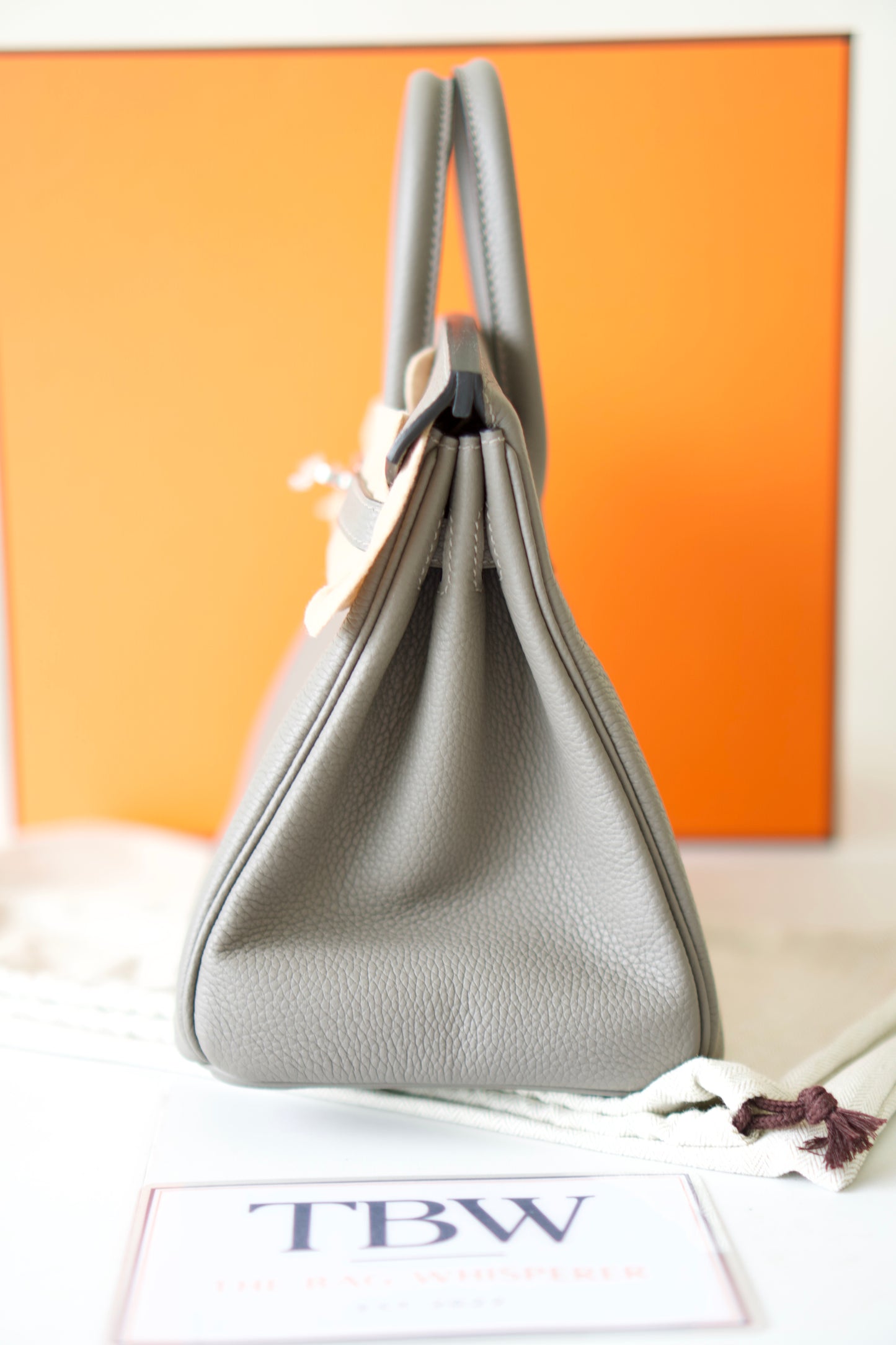 BK 25 – Gris Meyer Togo Leather with Palladium Hardware