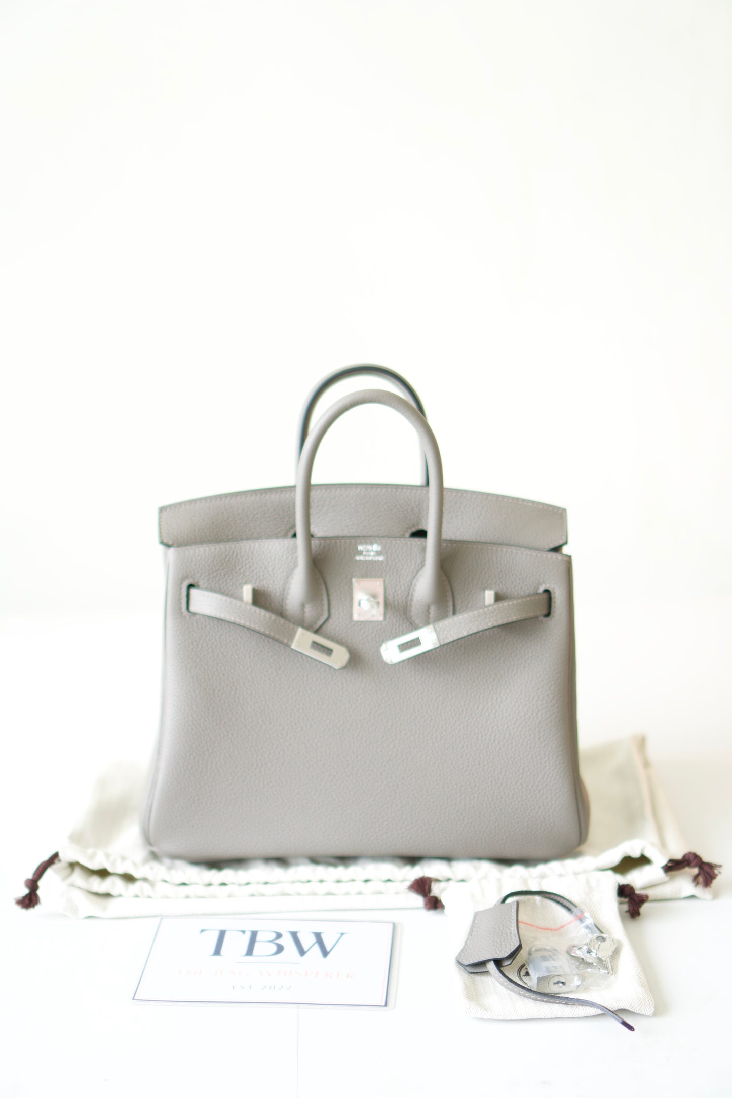 BK 25 – Gris Meyer Togo Leather with Palladium Hardware