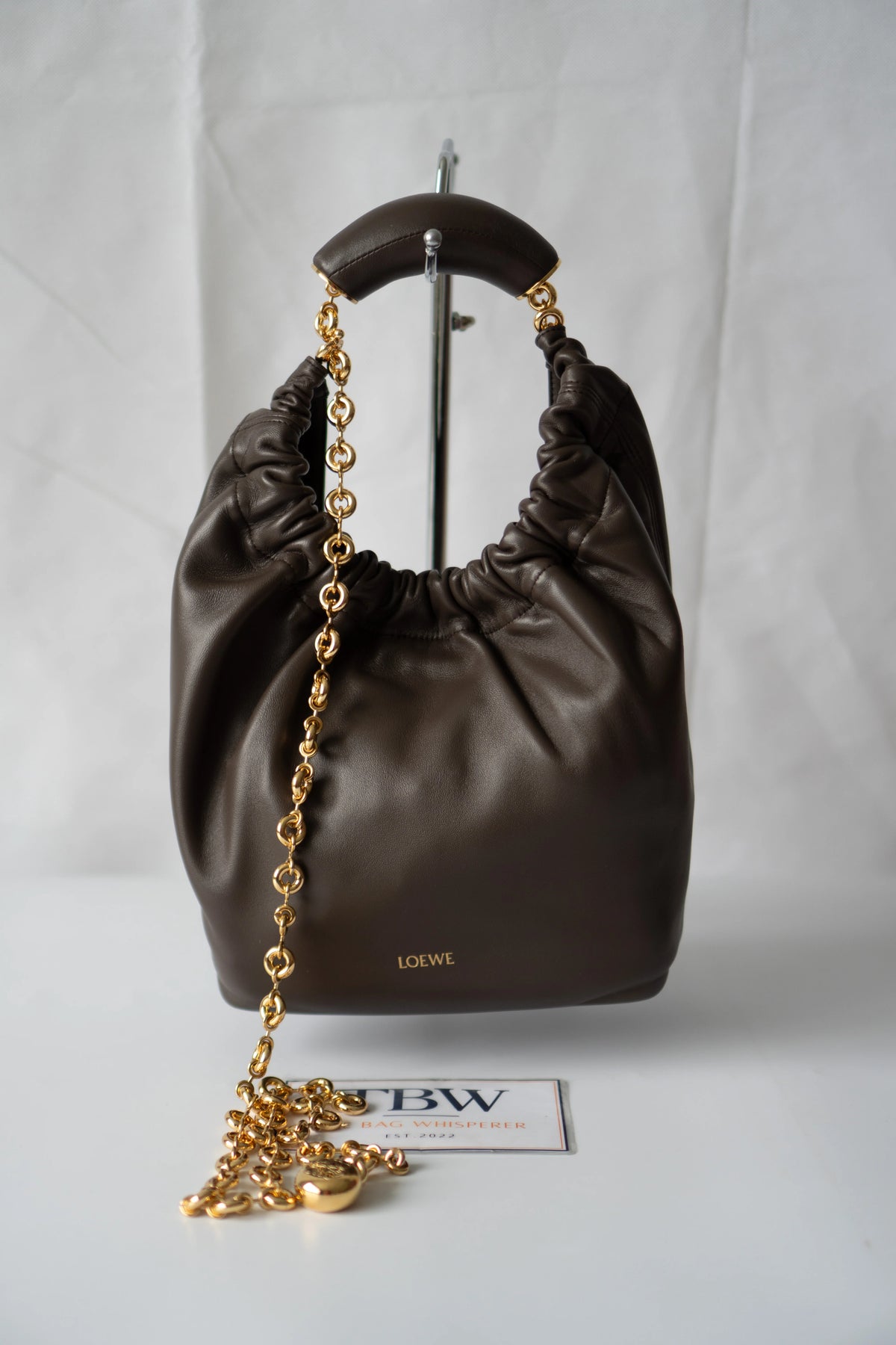 Soft Squeeze Hobo Bag – Small Dark Brown Nappa