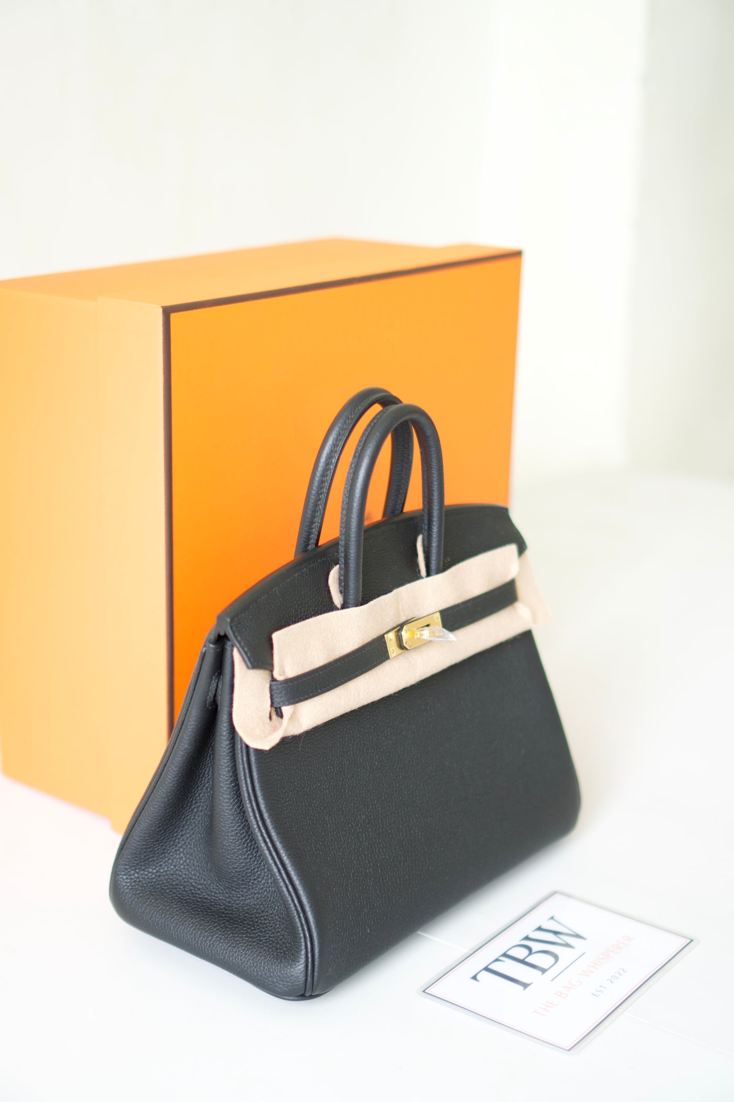BK 25 – Noir Togo Leather with Gold Hardware