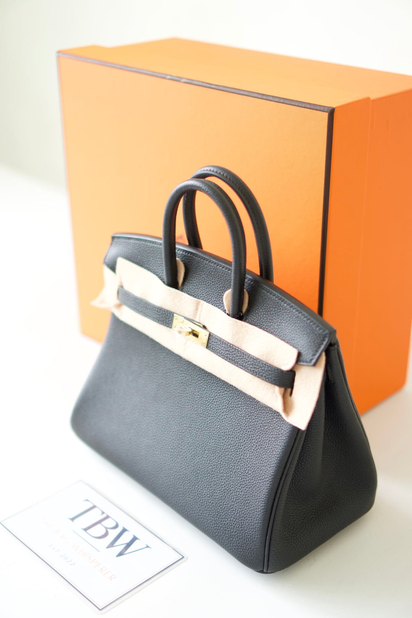 BK 25 – Noir Togo Leather with Gold Hardware