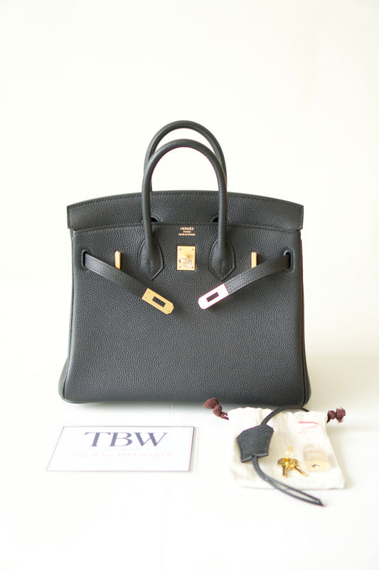 BK 25 – Noir Togo Leather with Gold Hardware