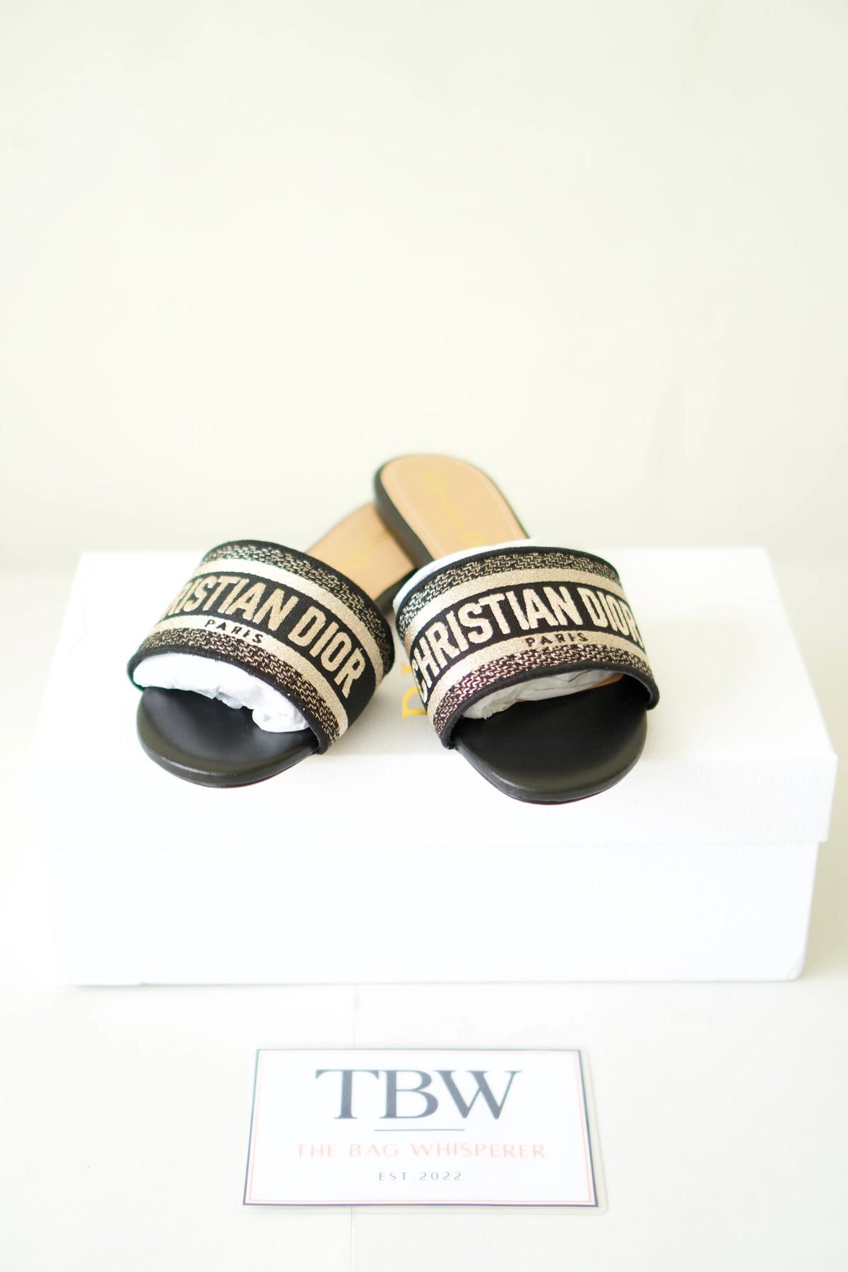 Dway Slides – Embroidered Cotton Upper Size 7 - 37 EU