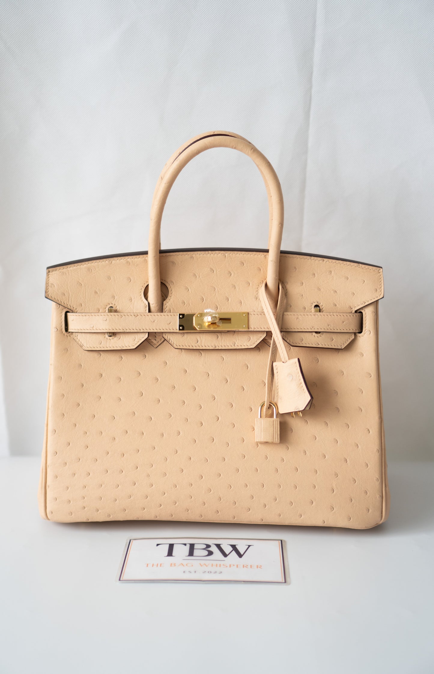 BK 30 – Chai Ostrich with Gold Hardware