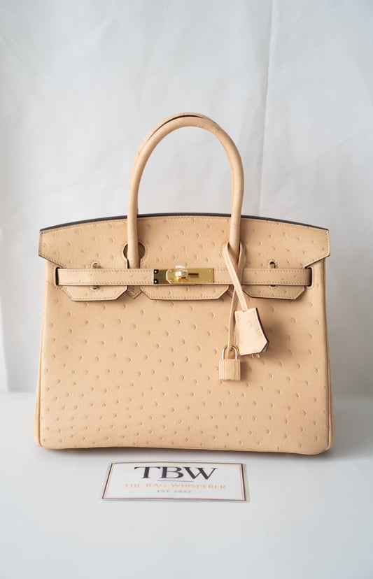 BK 30 – Chai Ostrich with Gold Hardware