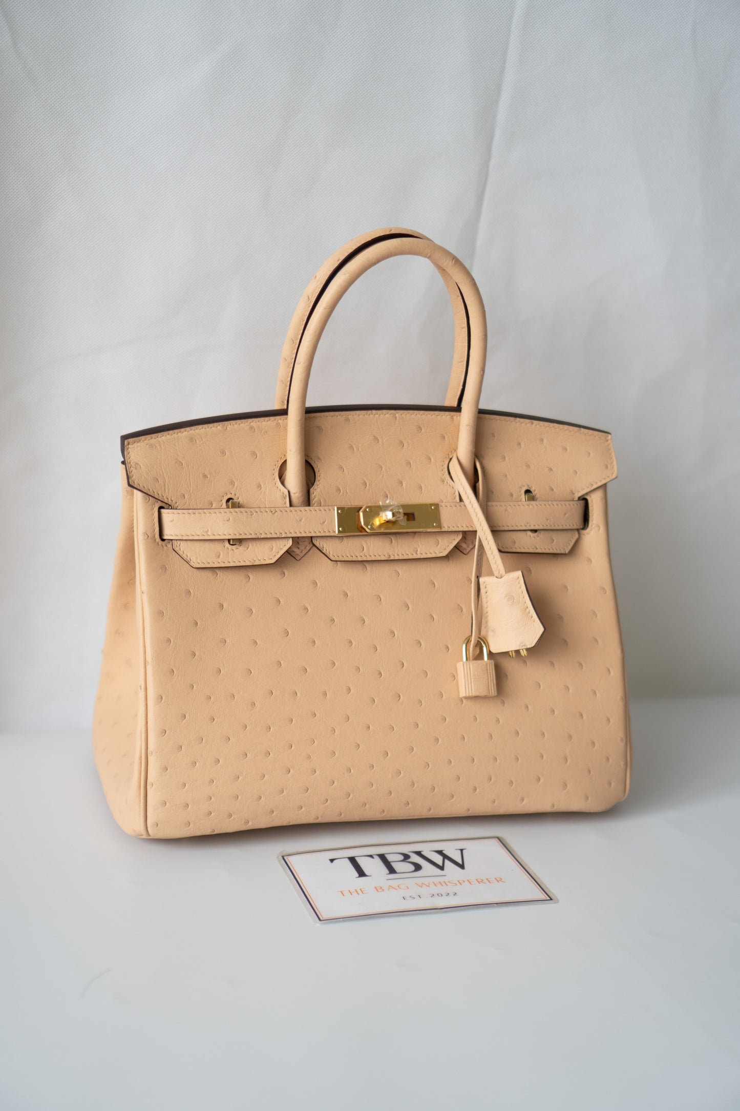 BK 30 – Chai Ostrich with Gold Hardware