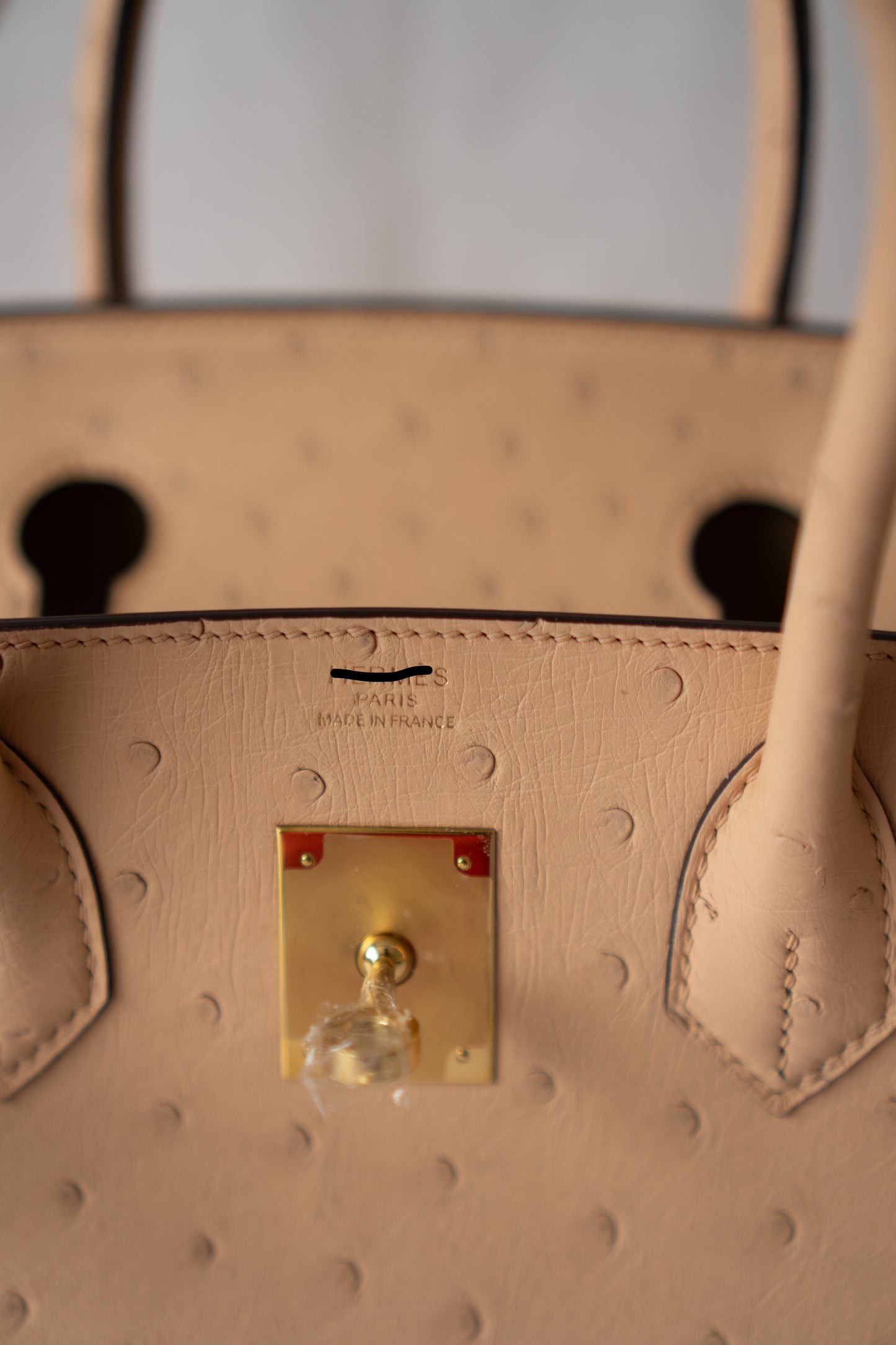 BK 30 – Chai Ostrich with Gold Hardware